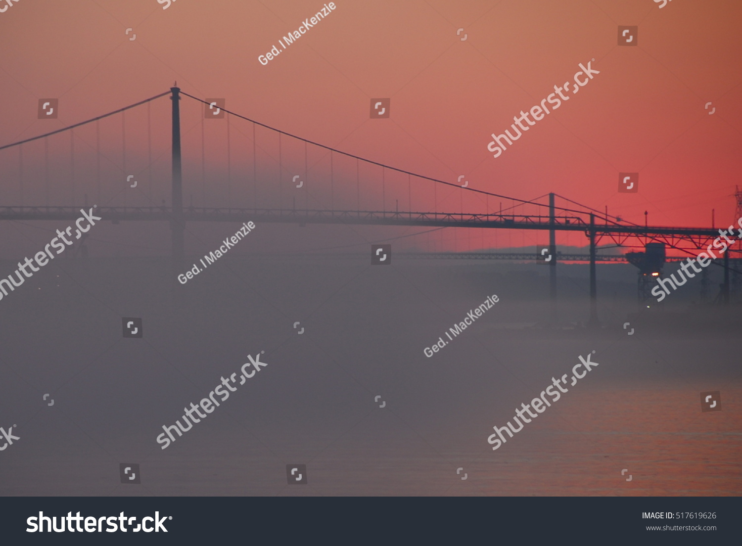 Halifax bridge with fog bank #517619626
