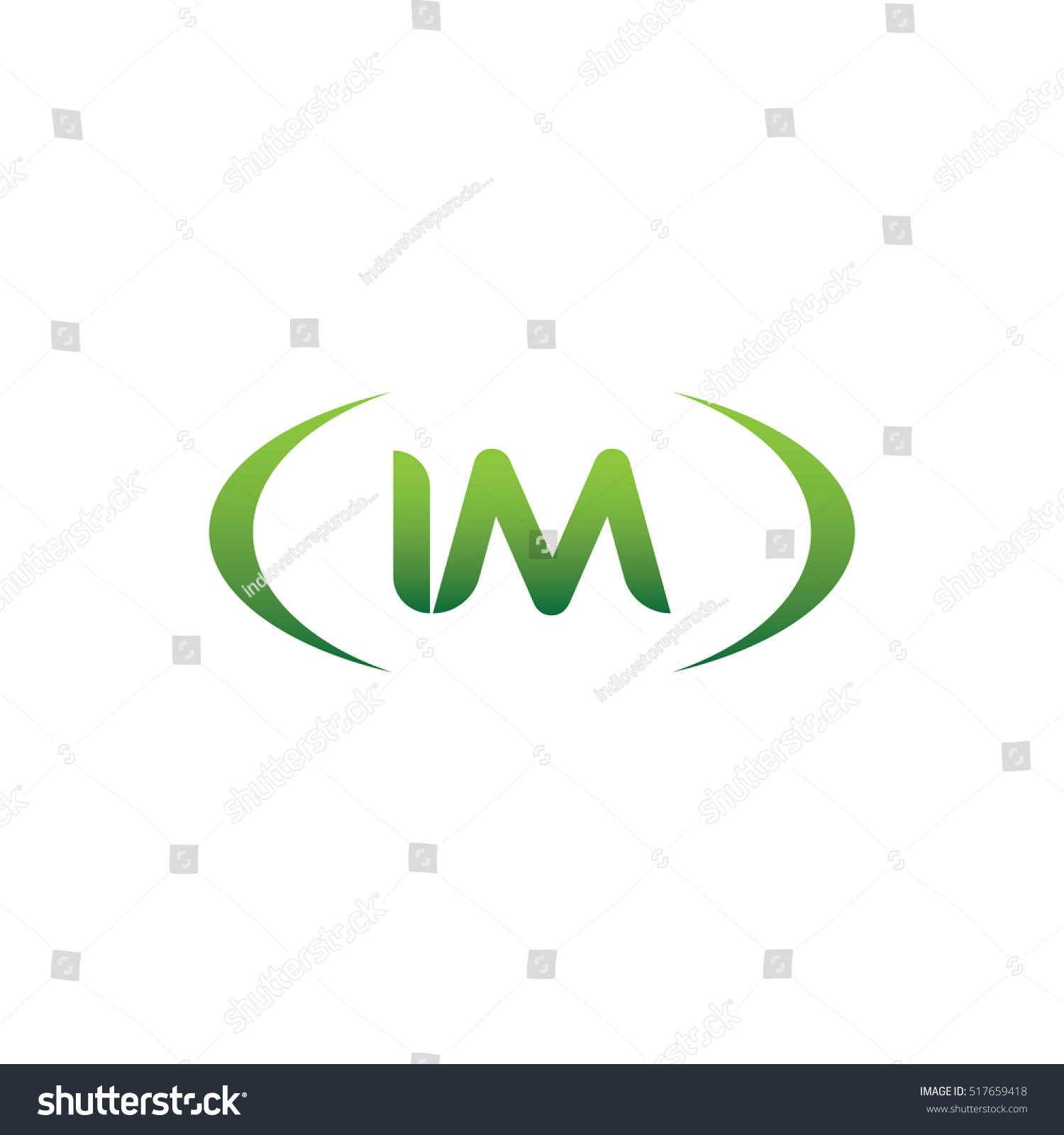 initial letter IM brackets uppercase logo green - Royalty Free Stock ...