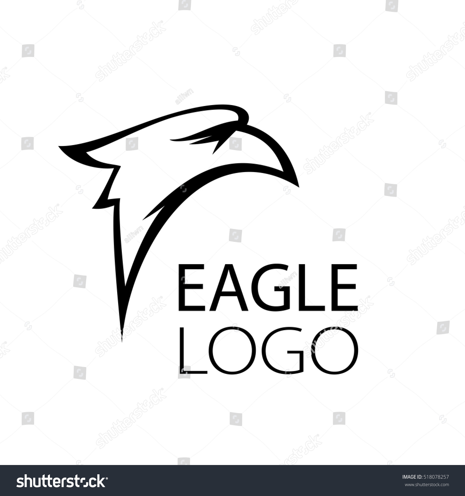 Eagle Logo black outlines - icon, sign, symbol. - Royalty Free Stock ...