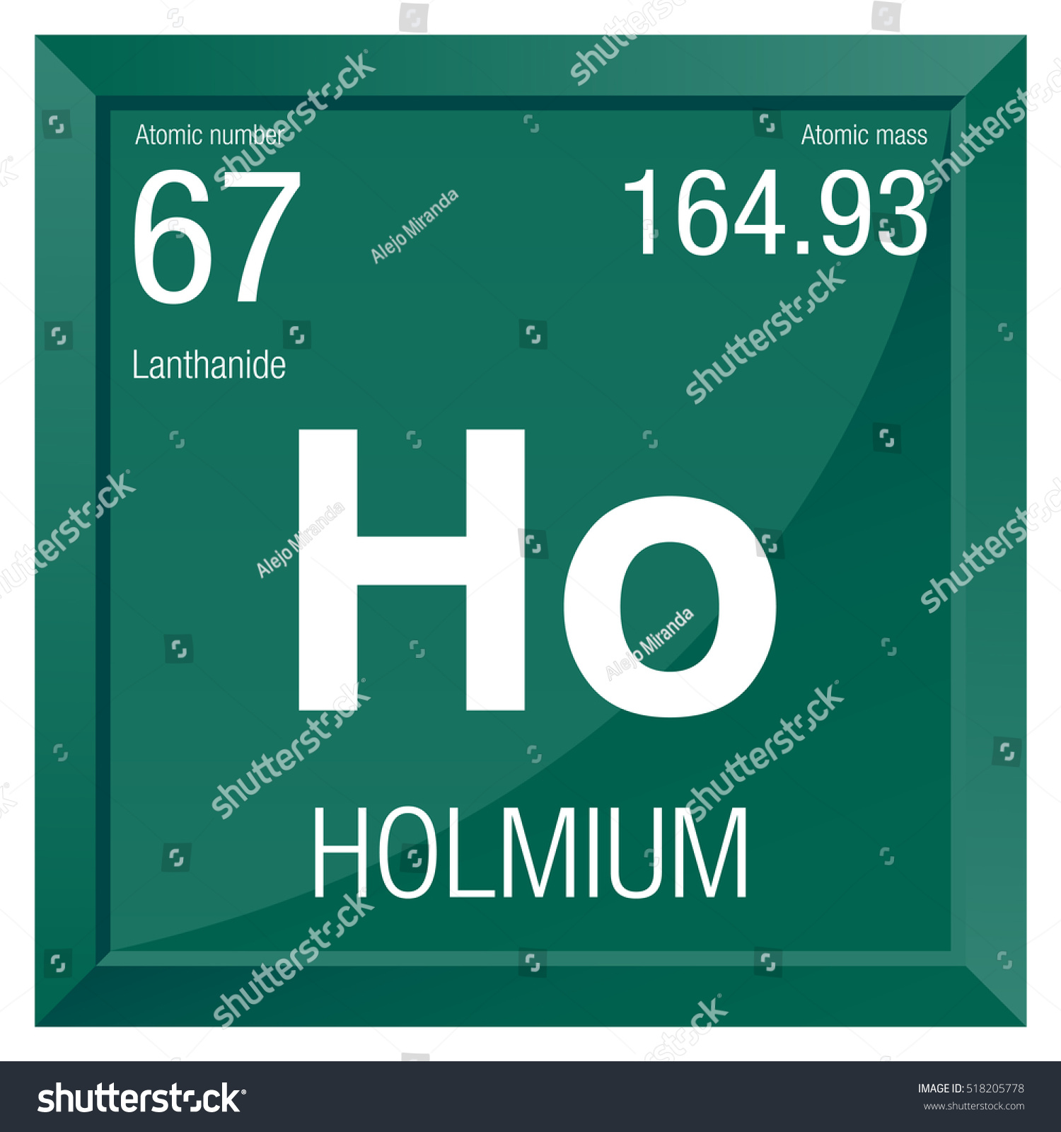 Holmium symbol. Element number 67 of the - Royalty Free Stock Vector ...