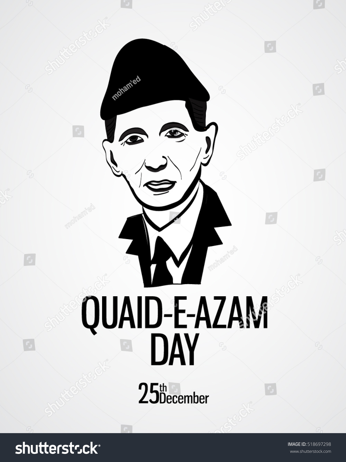 Quaid E Azam Day Vector Founder Of Pakistan Royalty Free Stock Vector 518697298