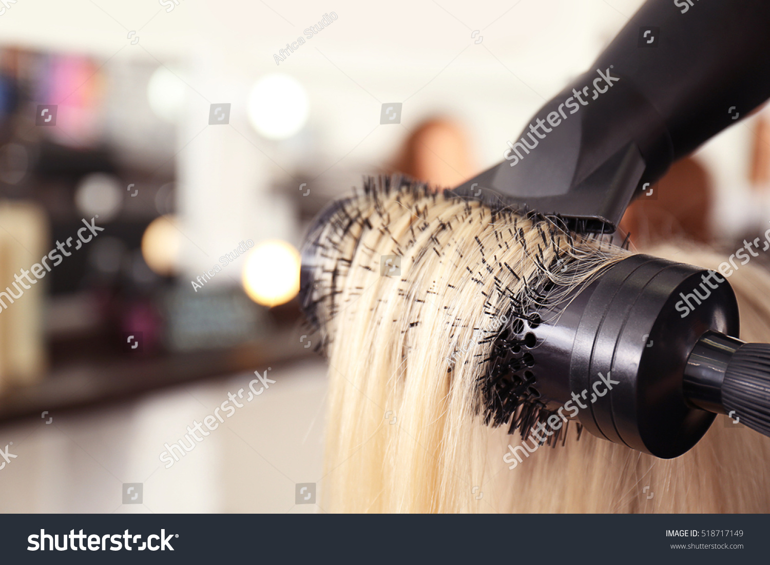 Hair drying at salon, closeup #518717149