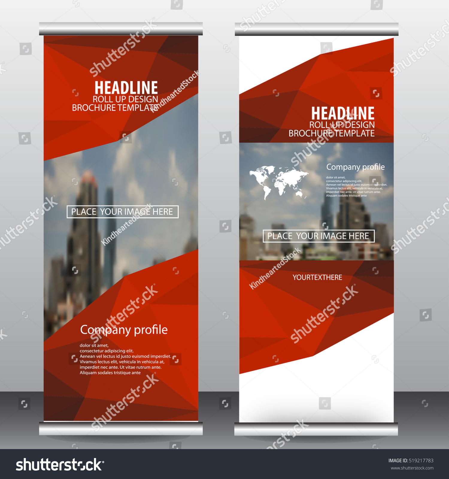 Red roll up business brochure flyer banner design vertical template vector, cover presentation ,infographics , abstract geometric background, modern publication x-banner and flag-banner,carpet design. #519217783