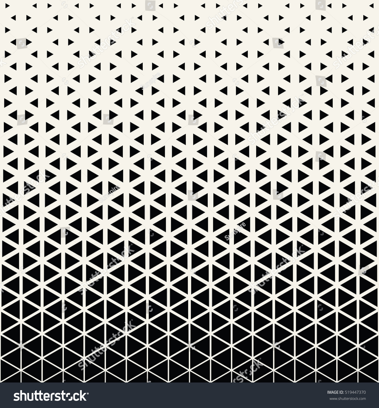 Abstract geometric black and white graphic design print halftone triangle pattern #519447370