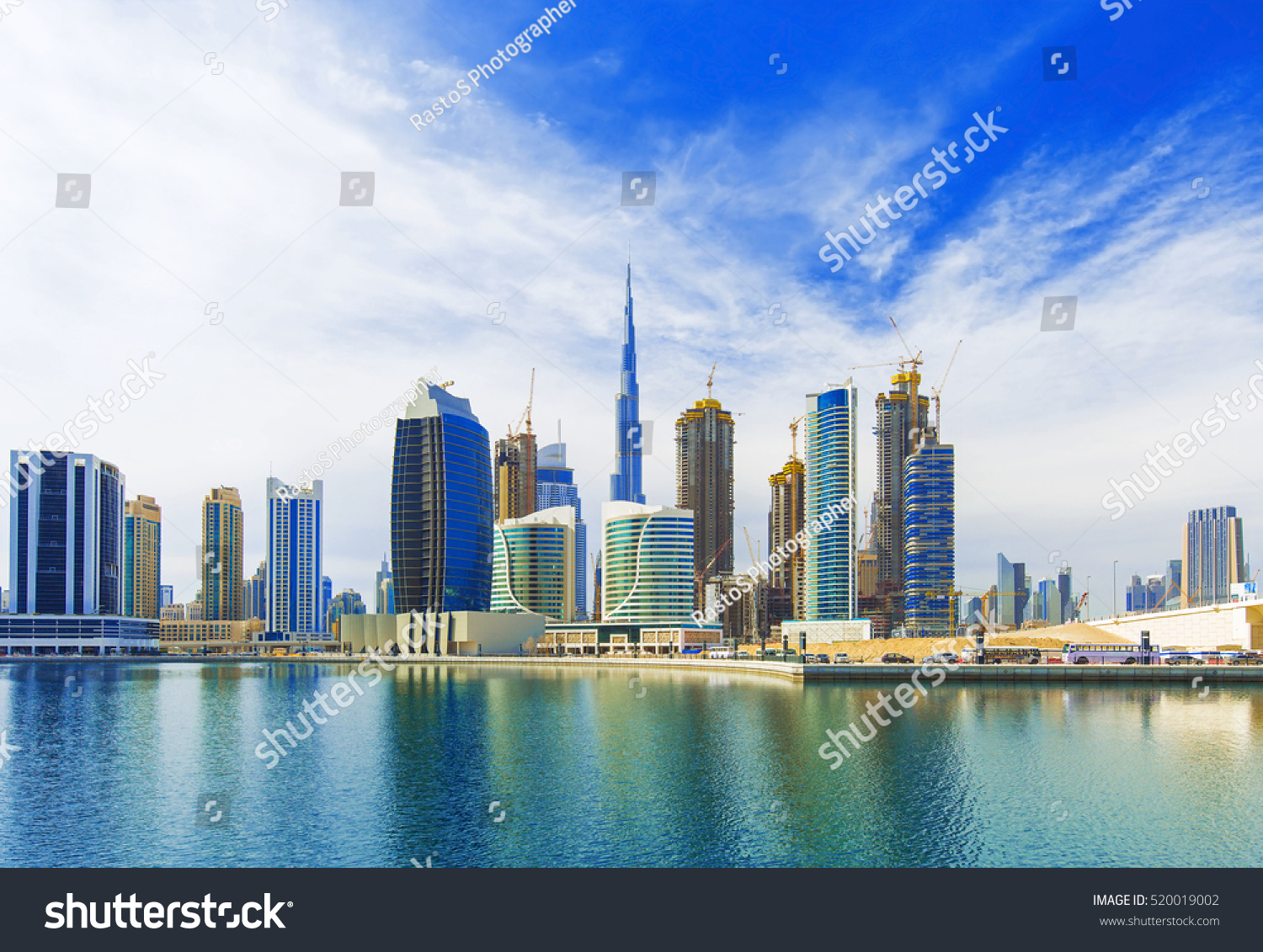 Beautiful view on Dubai modern and luxury skyscrapers in the hart of the city,Dubai,United Arab Emirates #520019002
