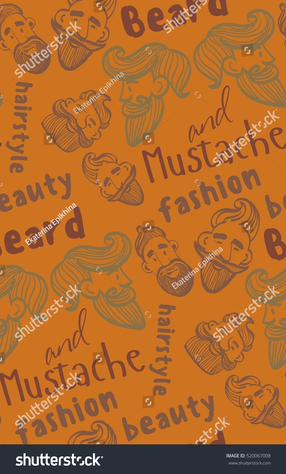 seamless pattern of a mustache and beard, funny - Royalty Free Stock ...