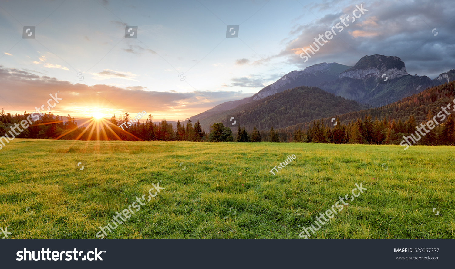 Sunrise in mountains landscape, Slovakia, Tatranska Javorina #520067377