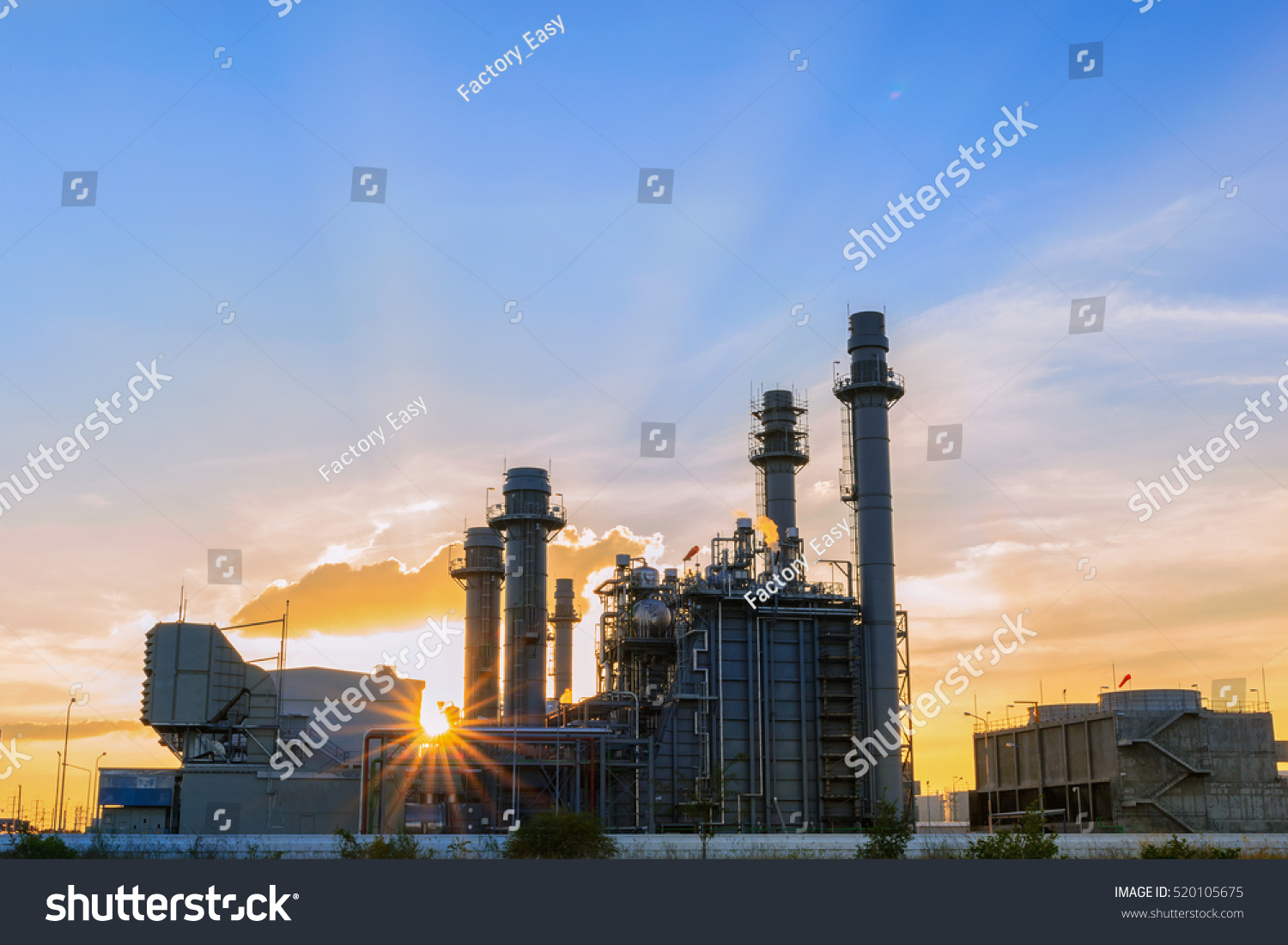 Gas turbine electrical power plant with twilight.

 #520105675