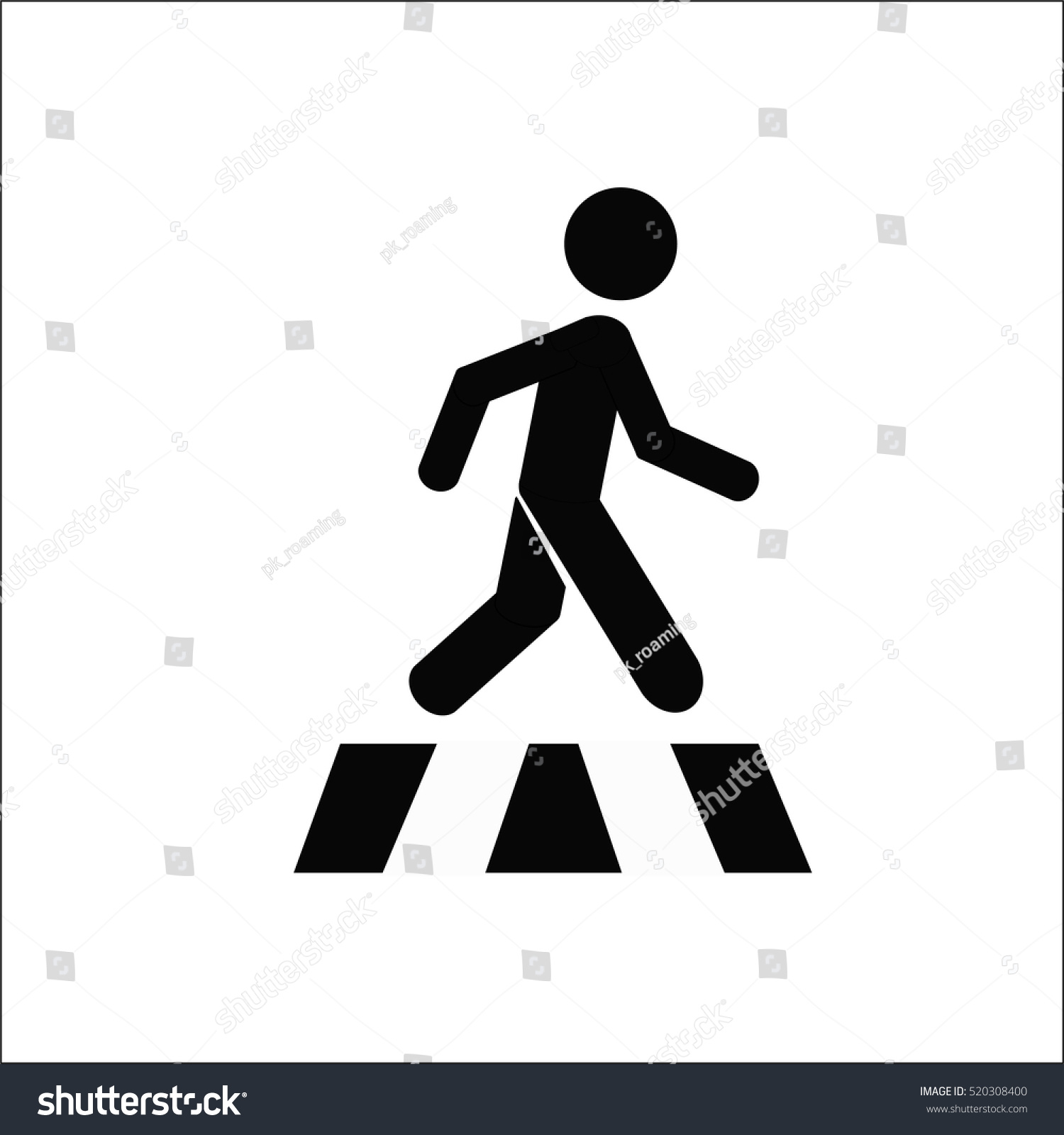 Human Walk Crosswalk Icon Vector Isolate On Royalty Free Stock Vector 520308400 