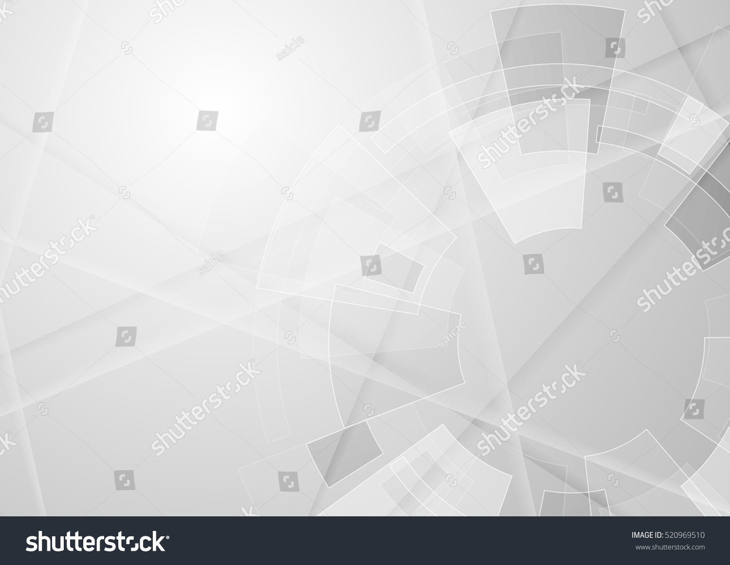 Grey geometric technology background with gear shape. Vector abstract graphic design #520969510