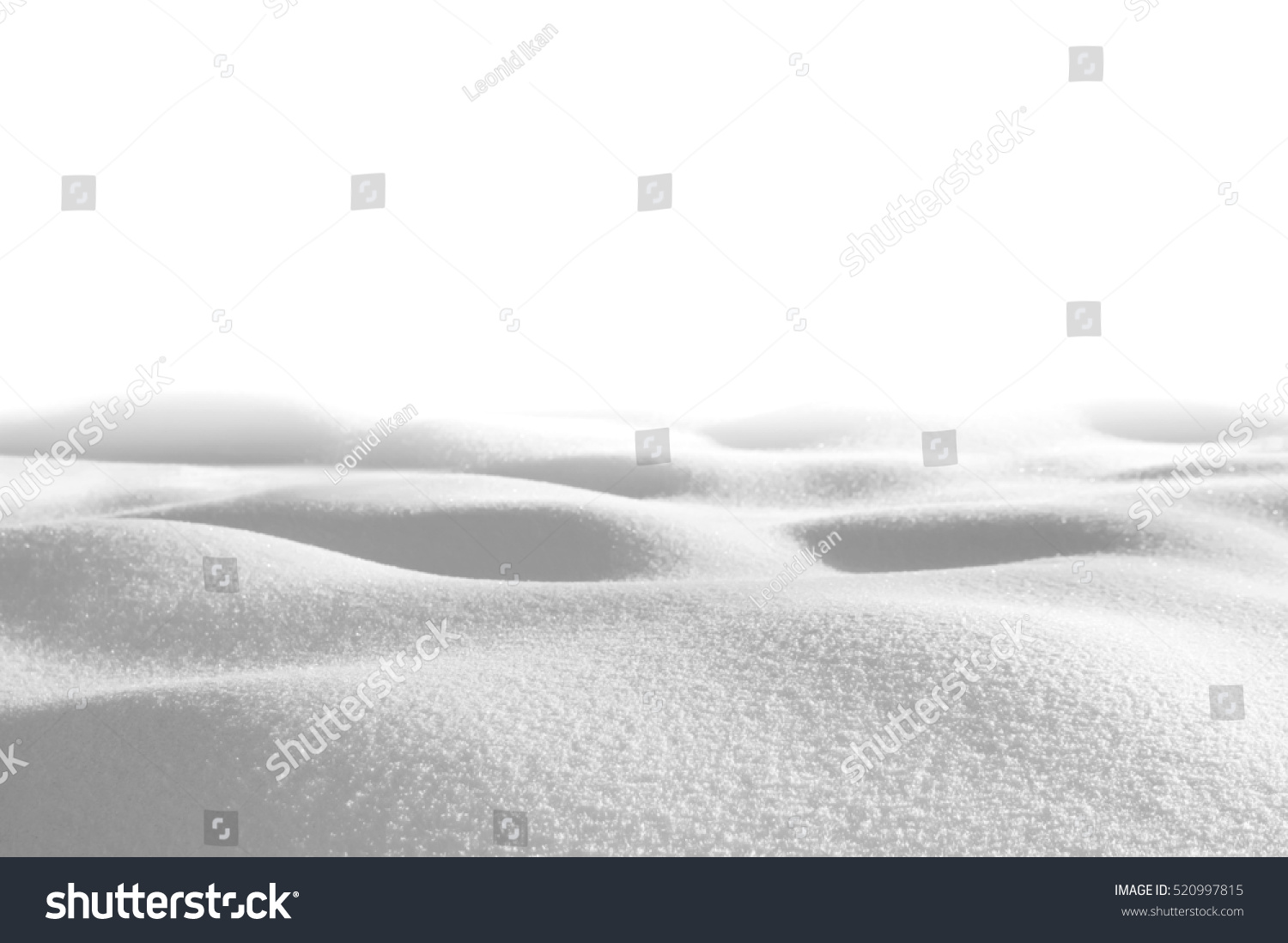 Snow drifts isolated on white background in shades of gray #520997815