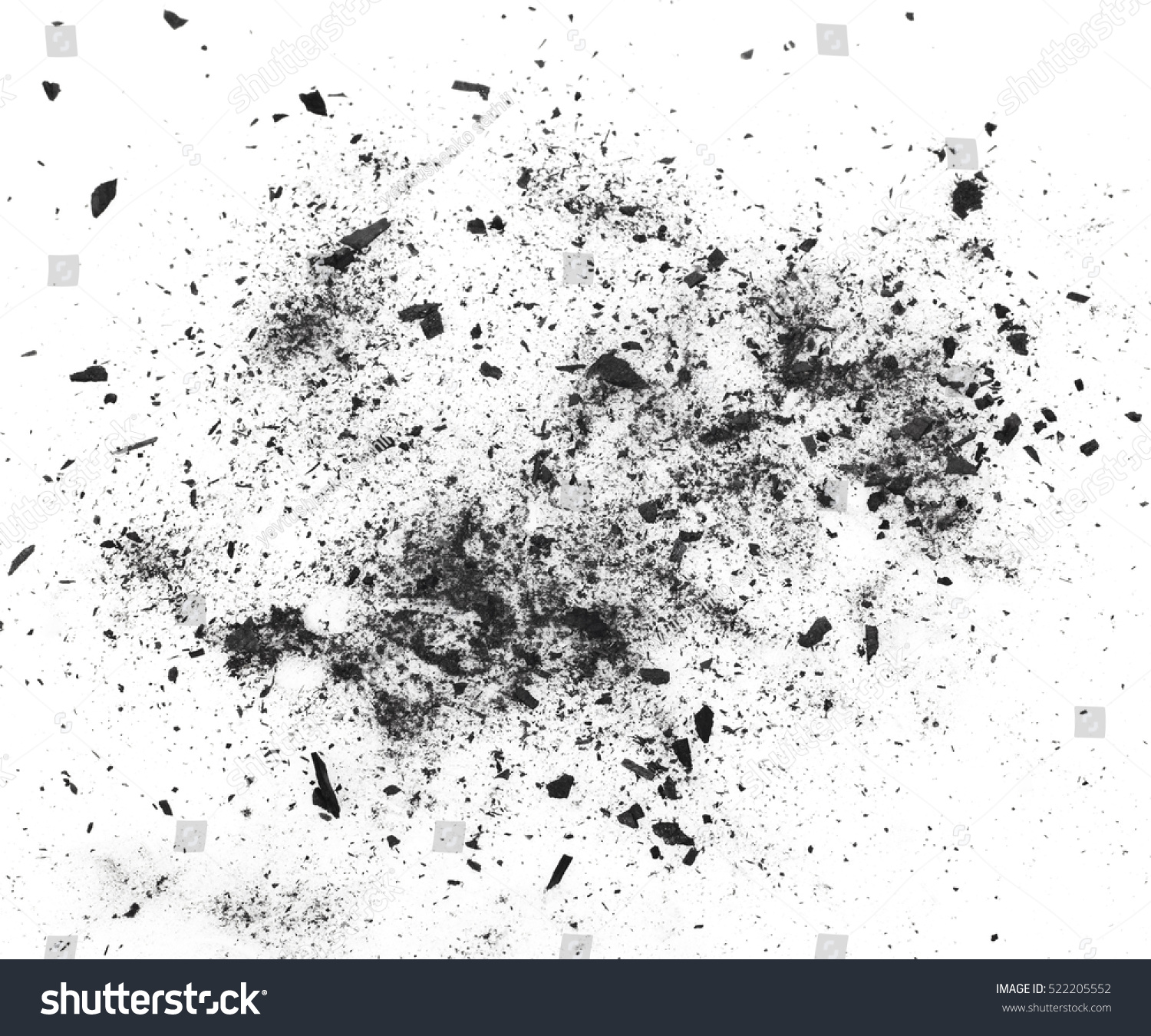particles of charcoal on a white background  #522205552