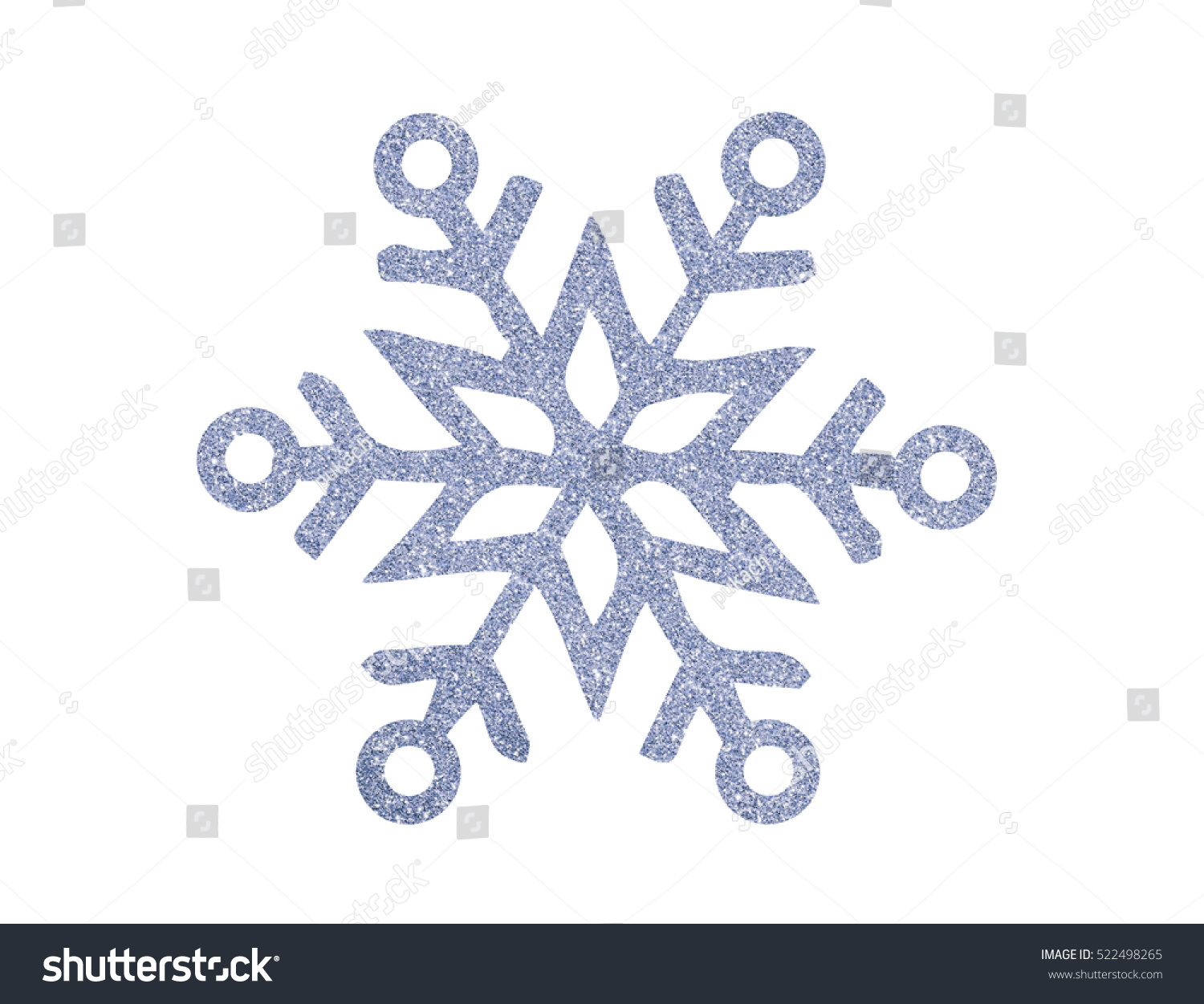 Silver Christmas snowflake isolated on white background #522498265