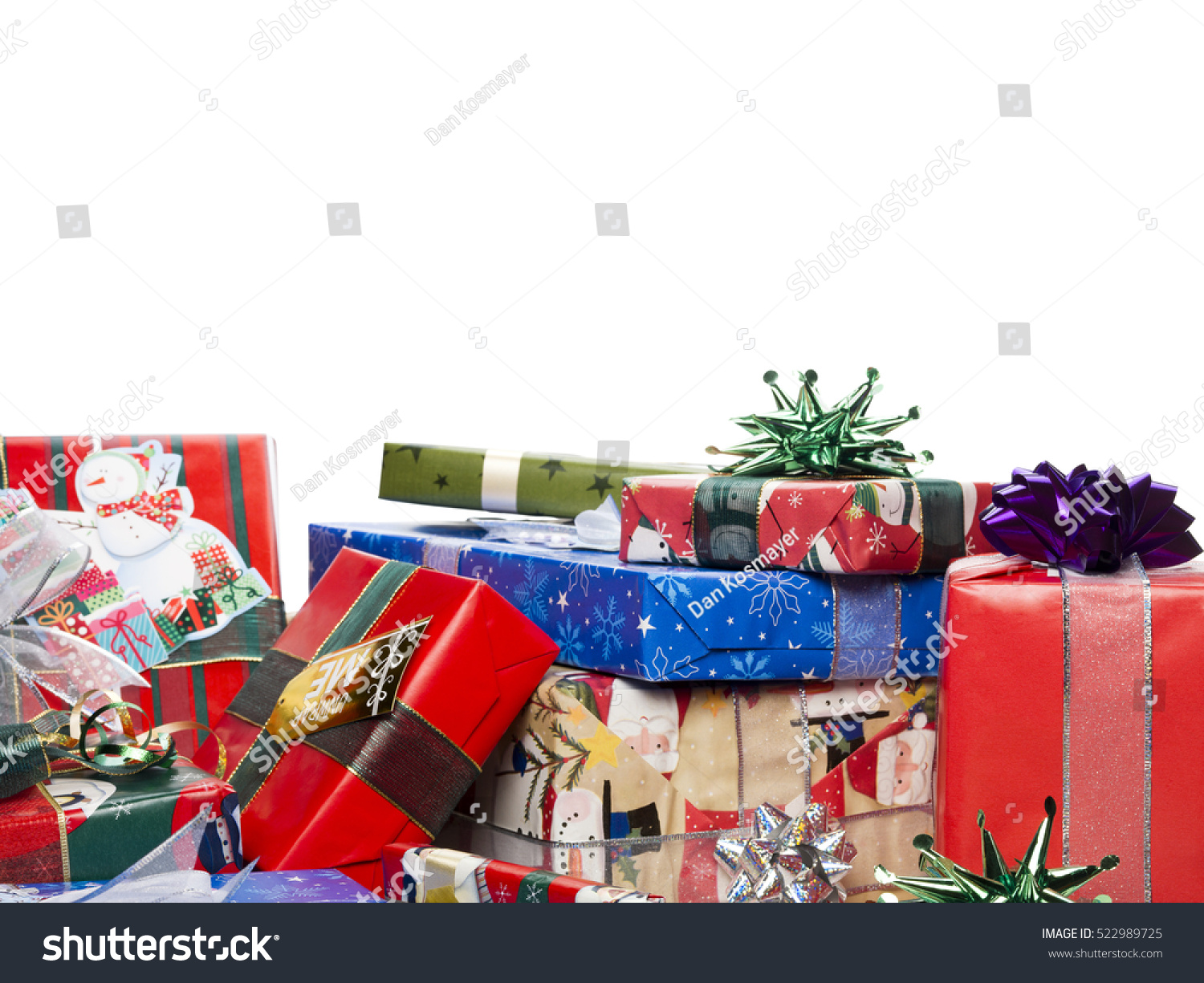 Christmas presents on white background #522989725
