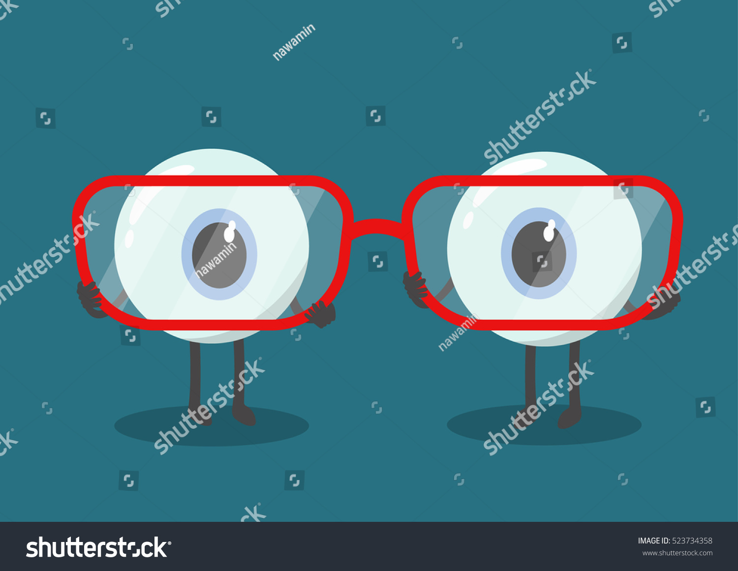 Vector Cute Cartoon Eyes Hold Eyeglasses Are Royalty Free Stock Vector 523734358 0550