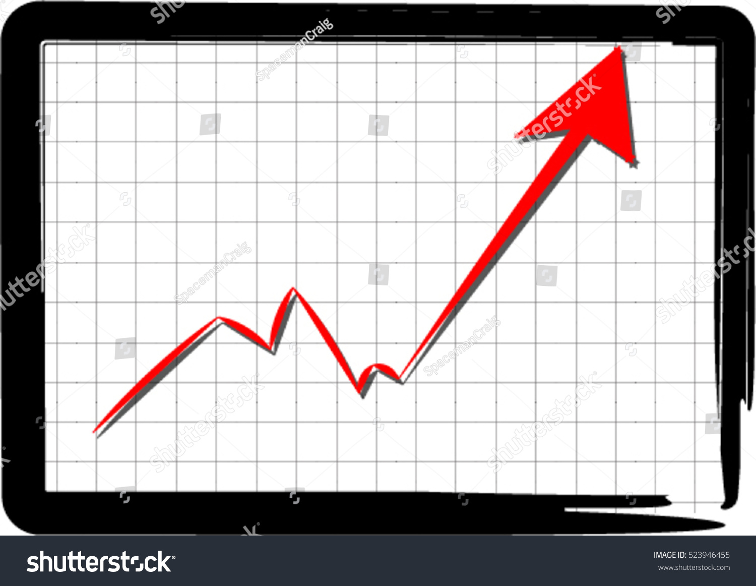 Chart Going UP Graph Displaying Arrow Upward Royalty Free Stock