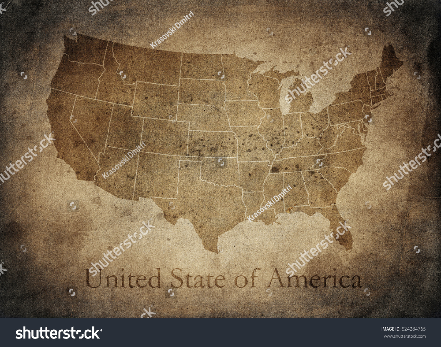 Old Usa map #524284765