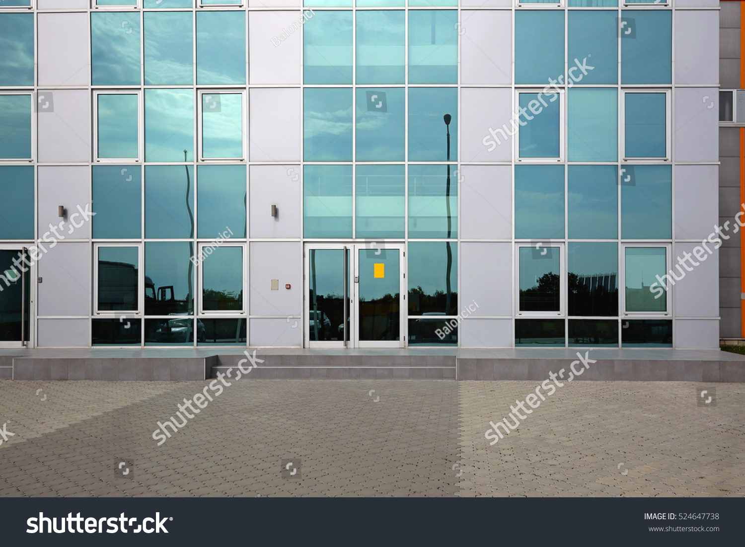 Office Building With Green Glass Facade #524647738