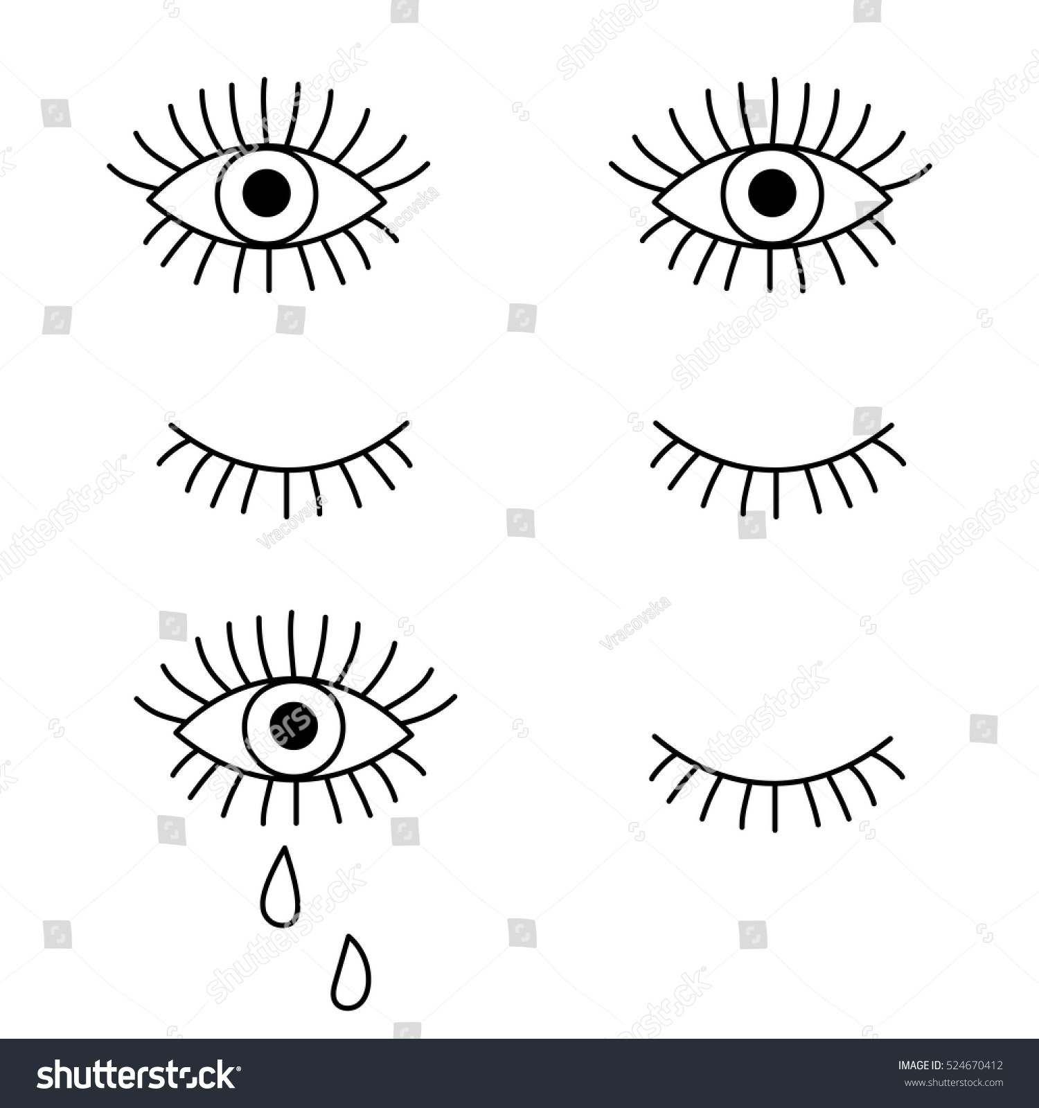 royalty free closed and open eye crying 524670412 stock photo