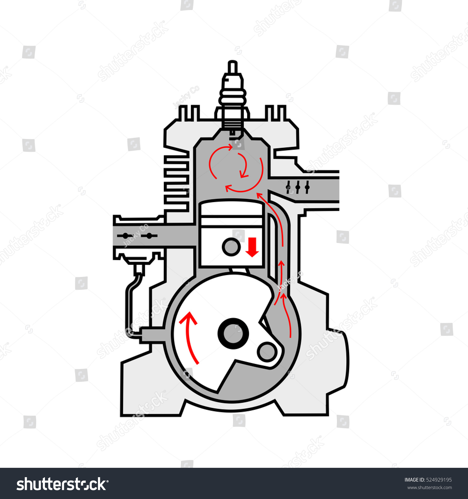 The system of two-stroke engines vector.Two - Royalty Free Stock Vector ...