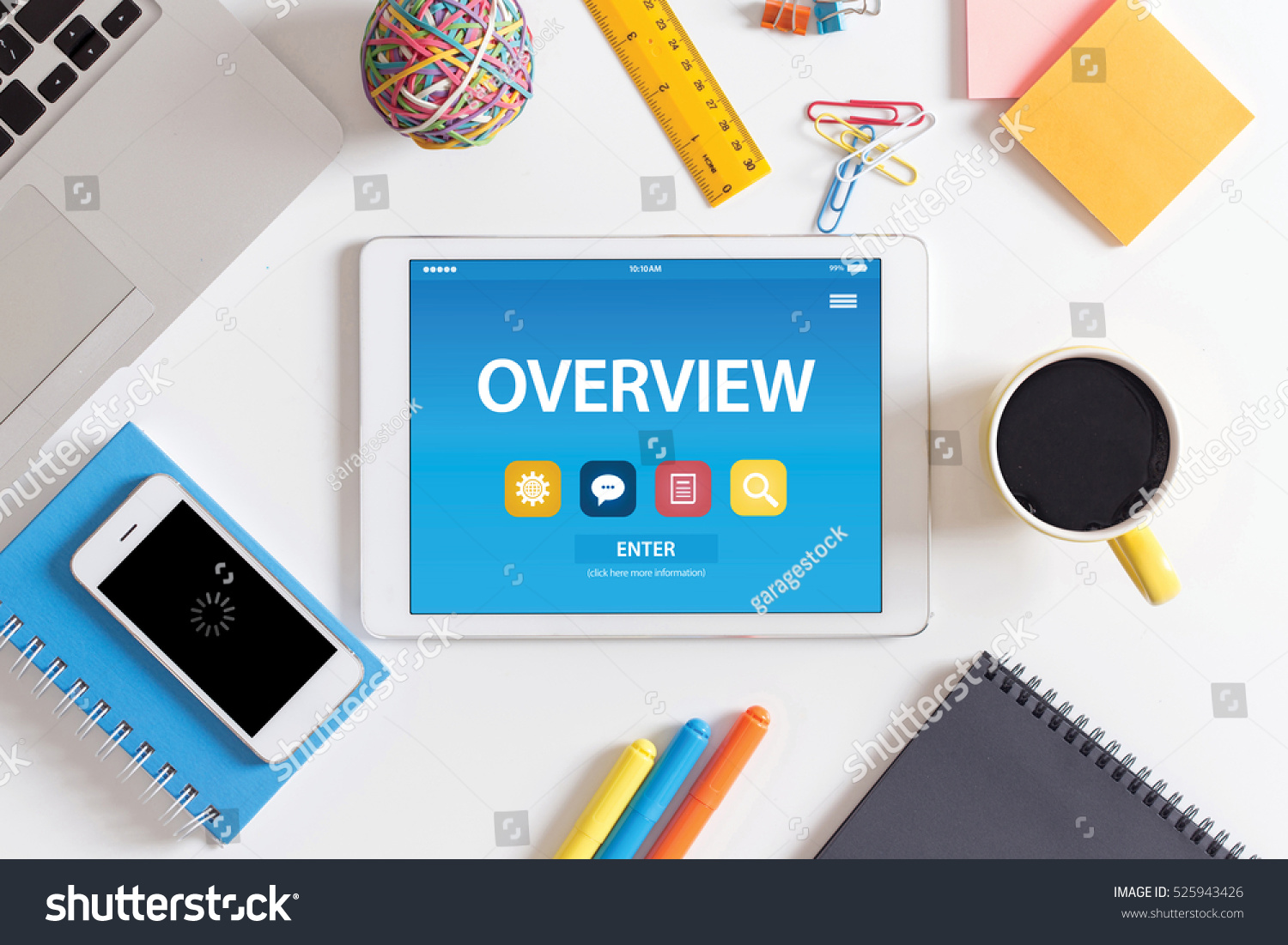 OVERVIEW CONCEPT ON TABLET PC SCREEN #525943426
