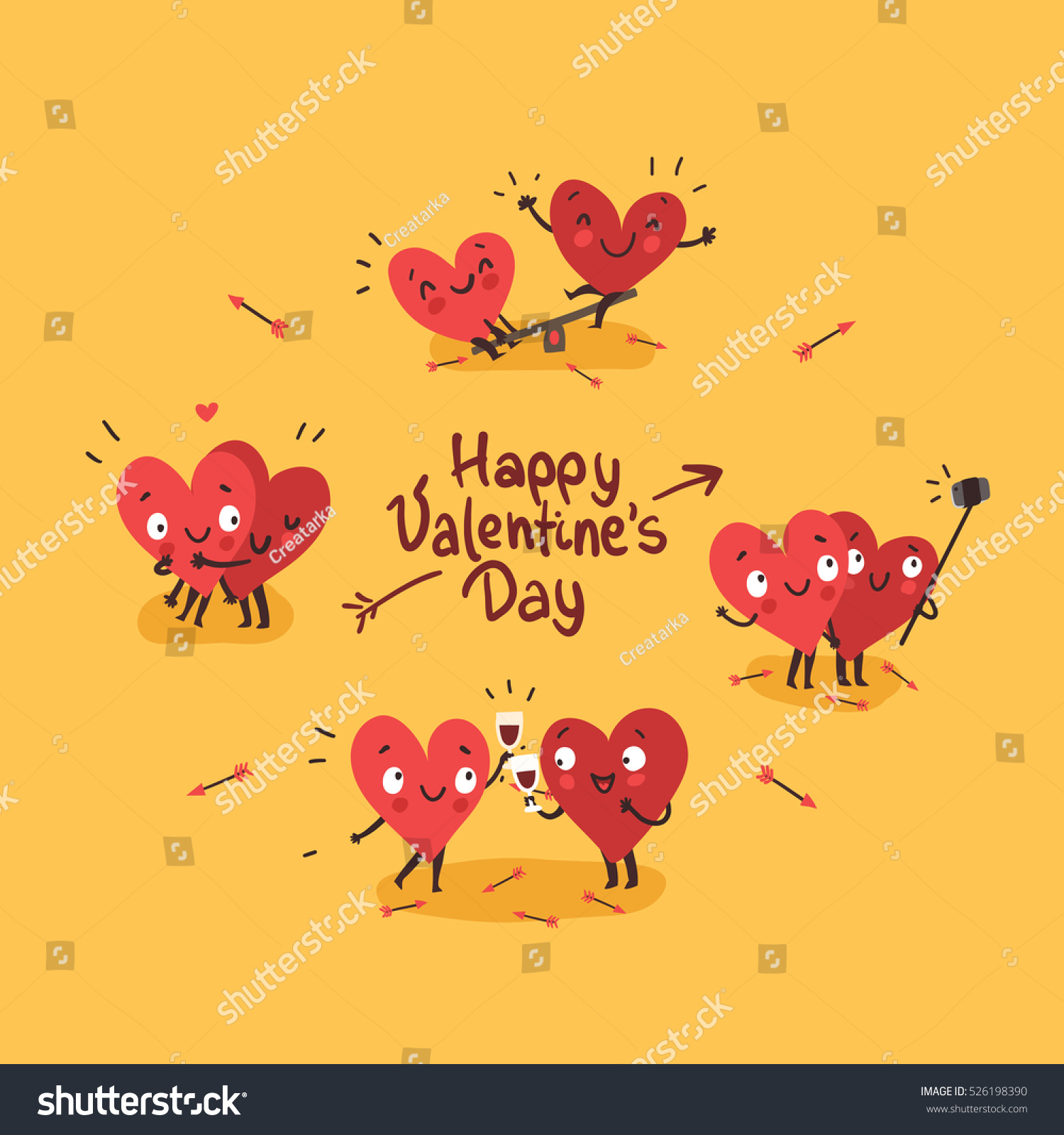 Two happy hearts in love. Cute couple in love - Royalty Free Stock ...