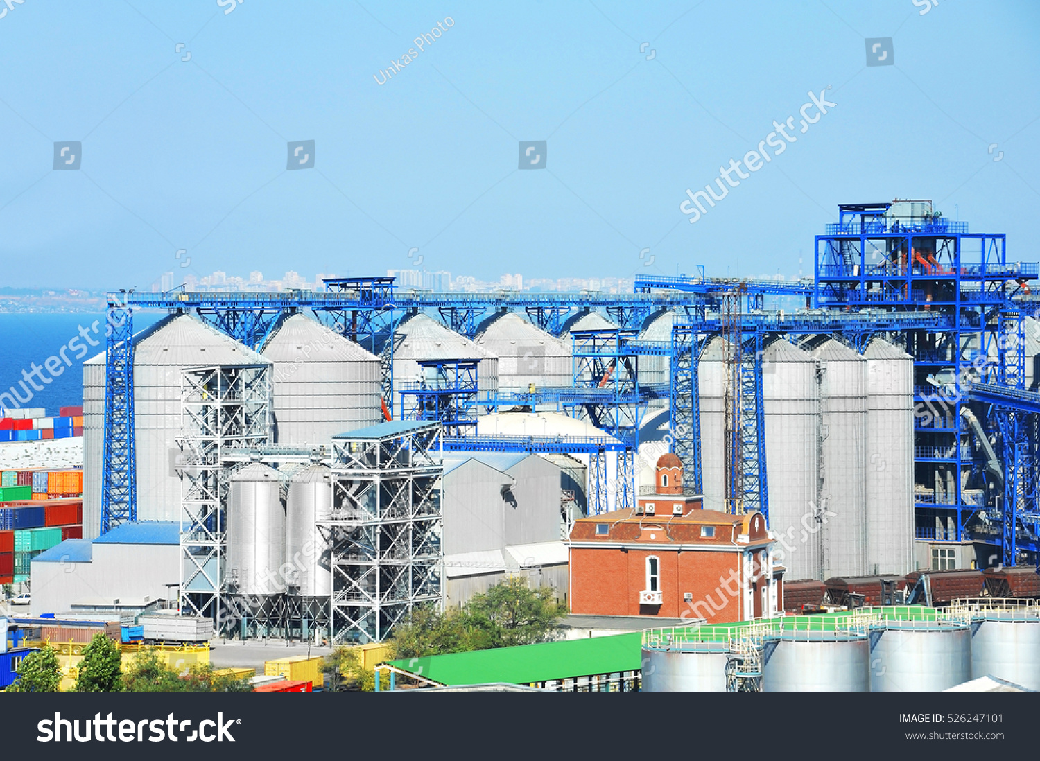 Grain dryer in the port of Odessa, Ukraine #526247101