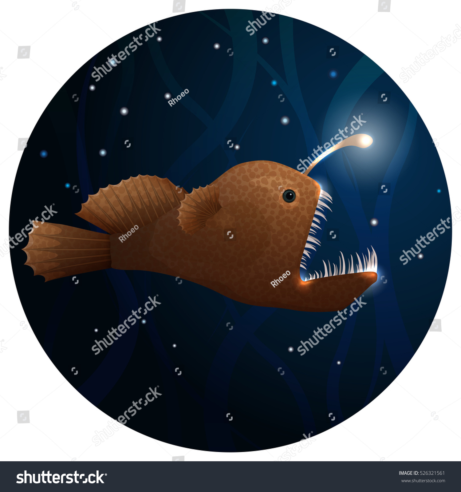 Anglerfish vector illustration. Deep sea - Royalty Free Stock Vector ...