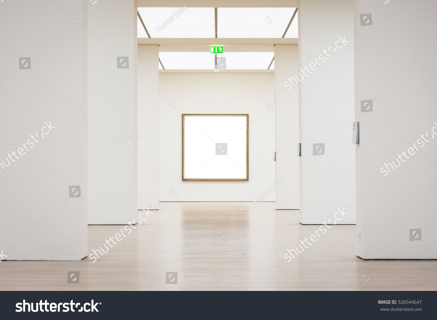 Modern Art Museum Frame Wall Clipping Path Isolated White Vector Illustration Template #526544647