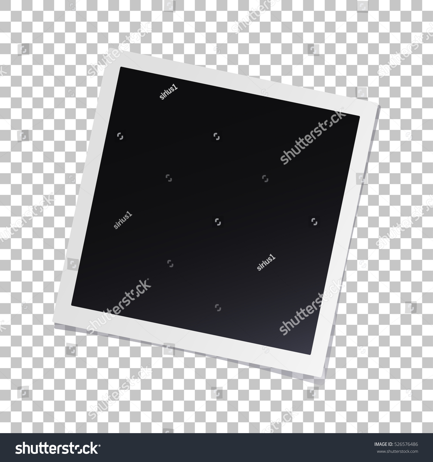 Photo frame with shadow on isolate background with a slope to the right, vector template for your stylish photos or images, EPS10 #526576486