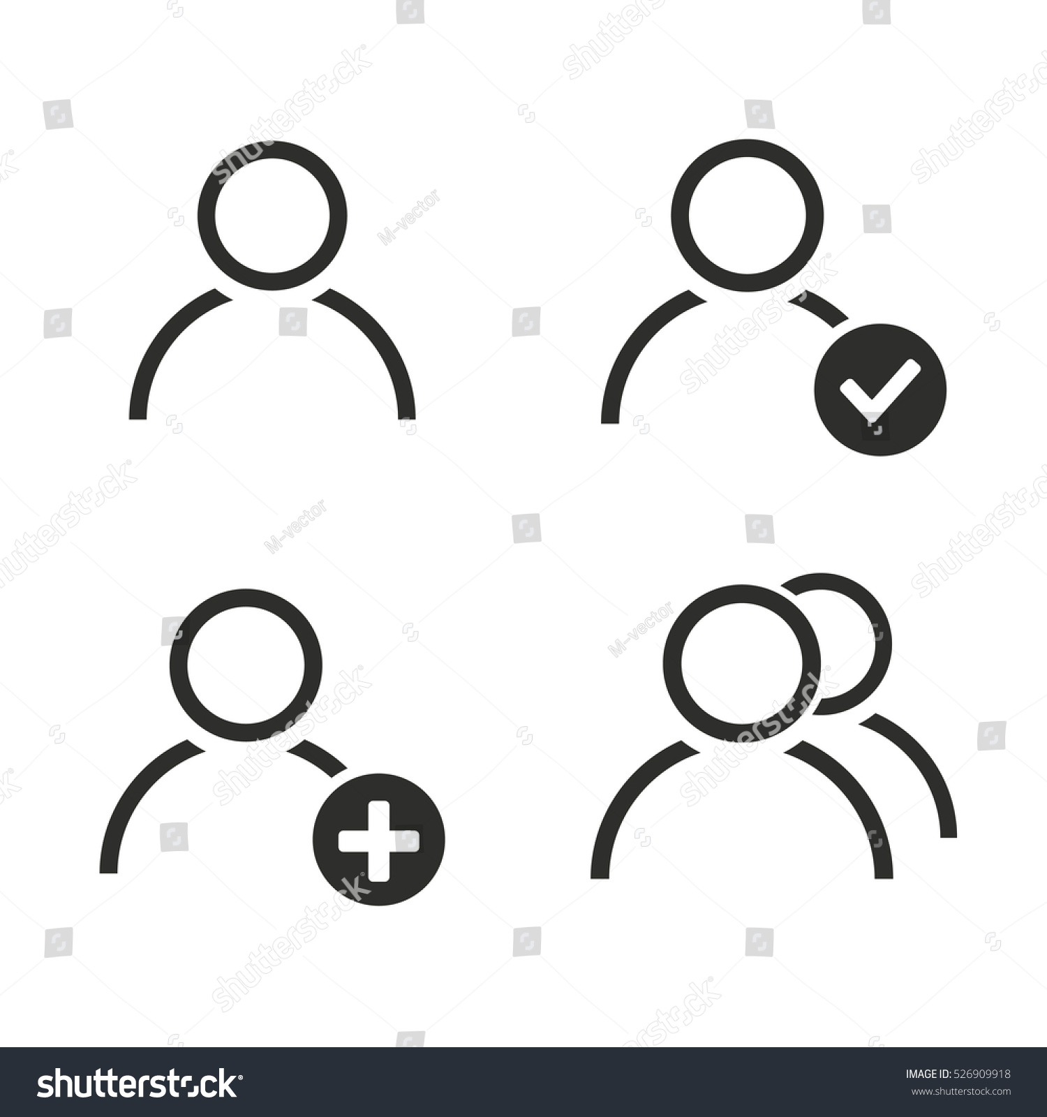 Account vector icons set. Illustration isolated for graphic and web design. #526909918