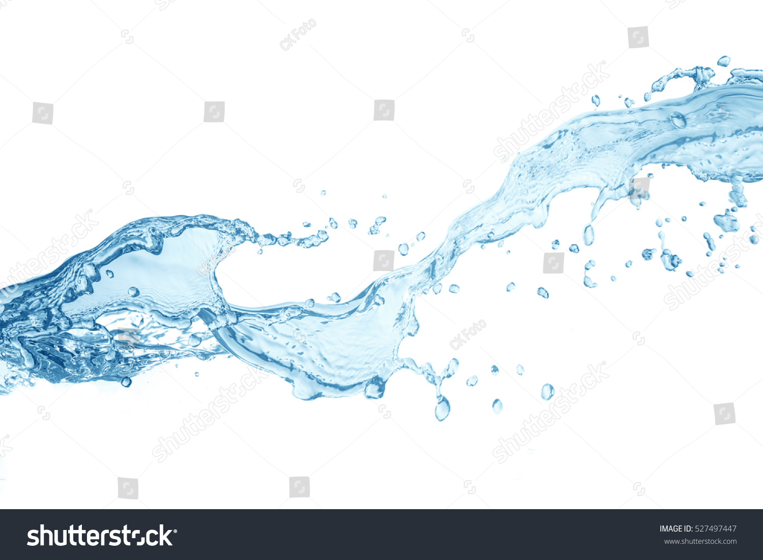 water splash isolated on white background,beautiful splashes a clean water #527497447