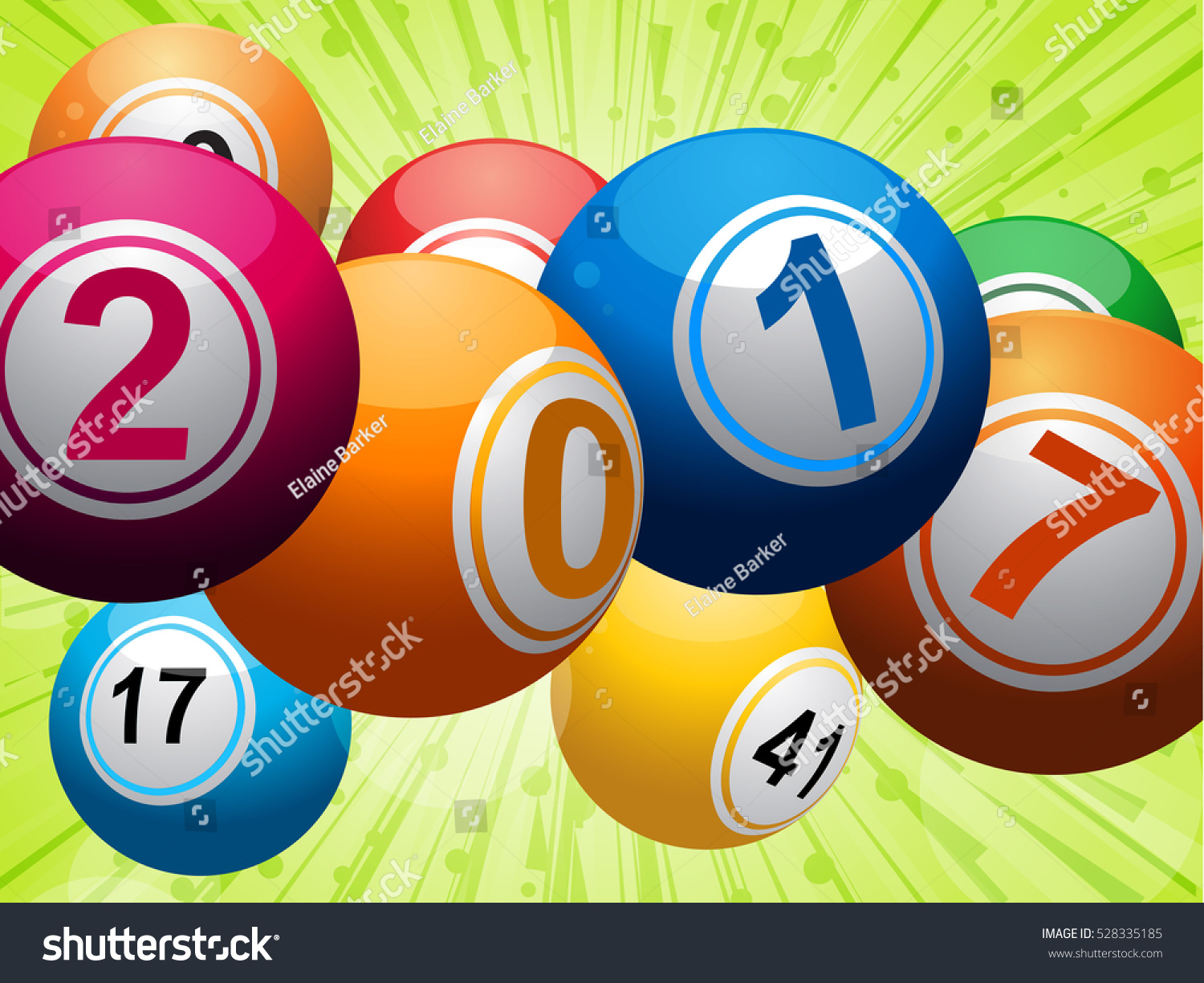 Twenty Seventeen Bingo Balls Over Glowing - Royalty Free Stock Vector ...