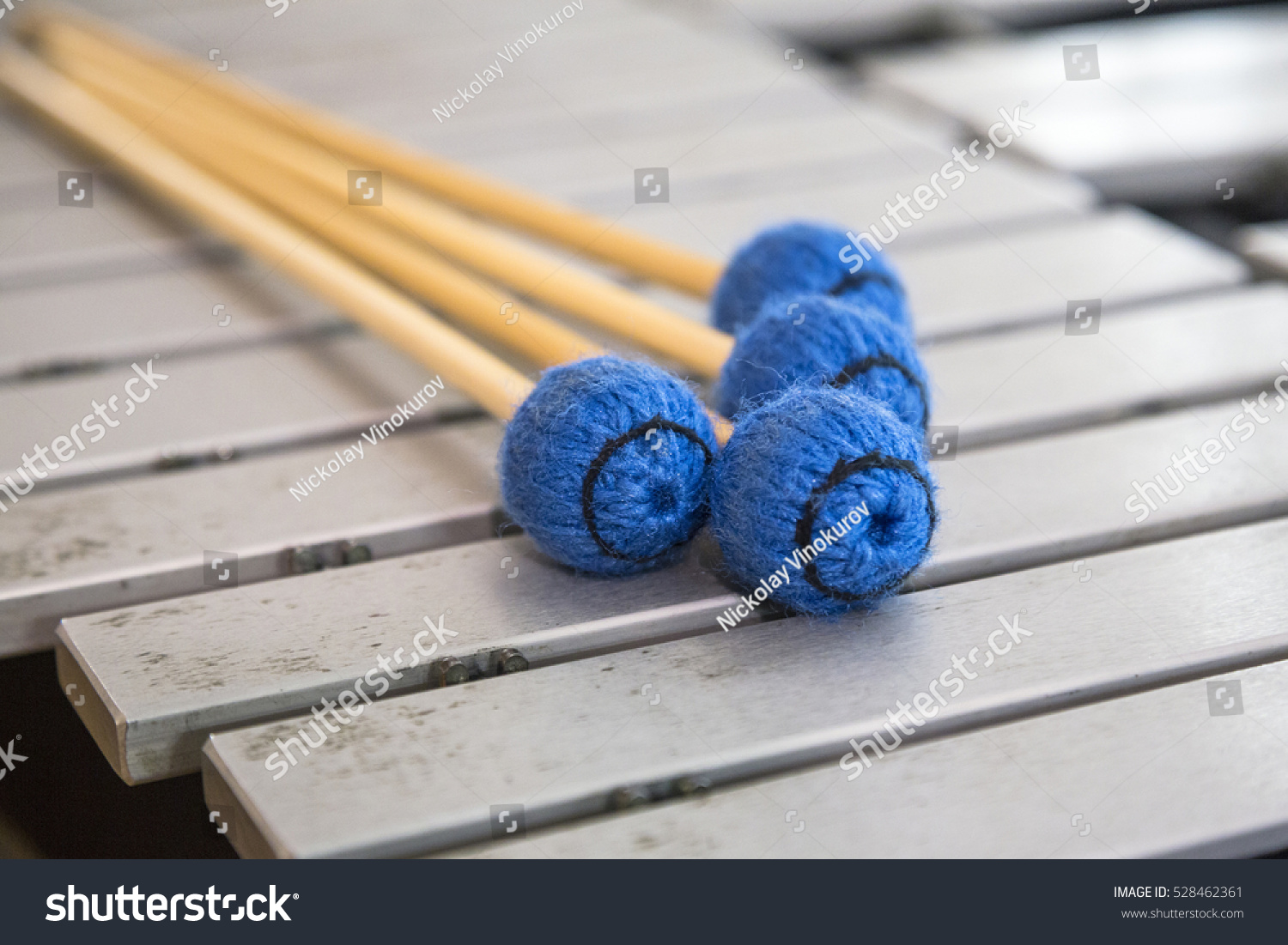 a musical instrument xylophone with mallets  #528462361