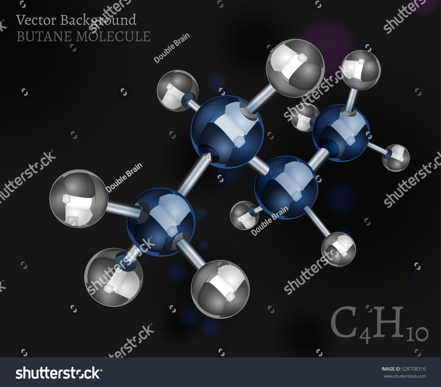 Butane Molecule In 3d Style C4h10 Vector Royalty Free Stock Vector