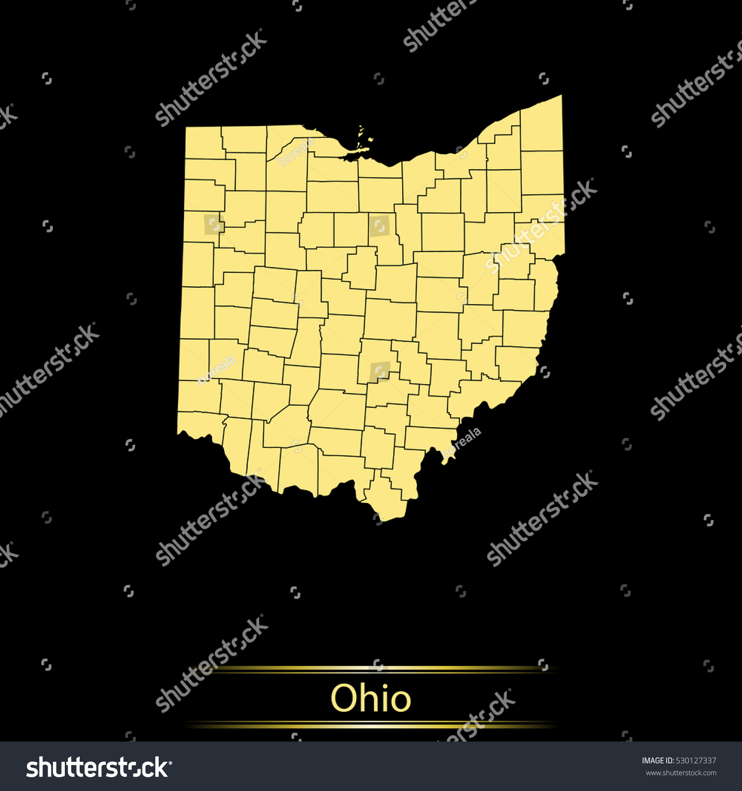 map of Ohio - Royalty Free Stock Vector 530127337 - Avopix.com