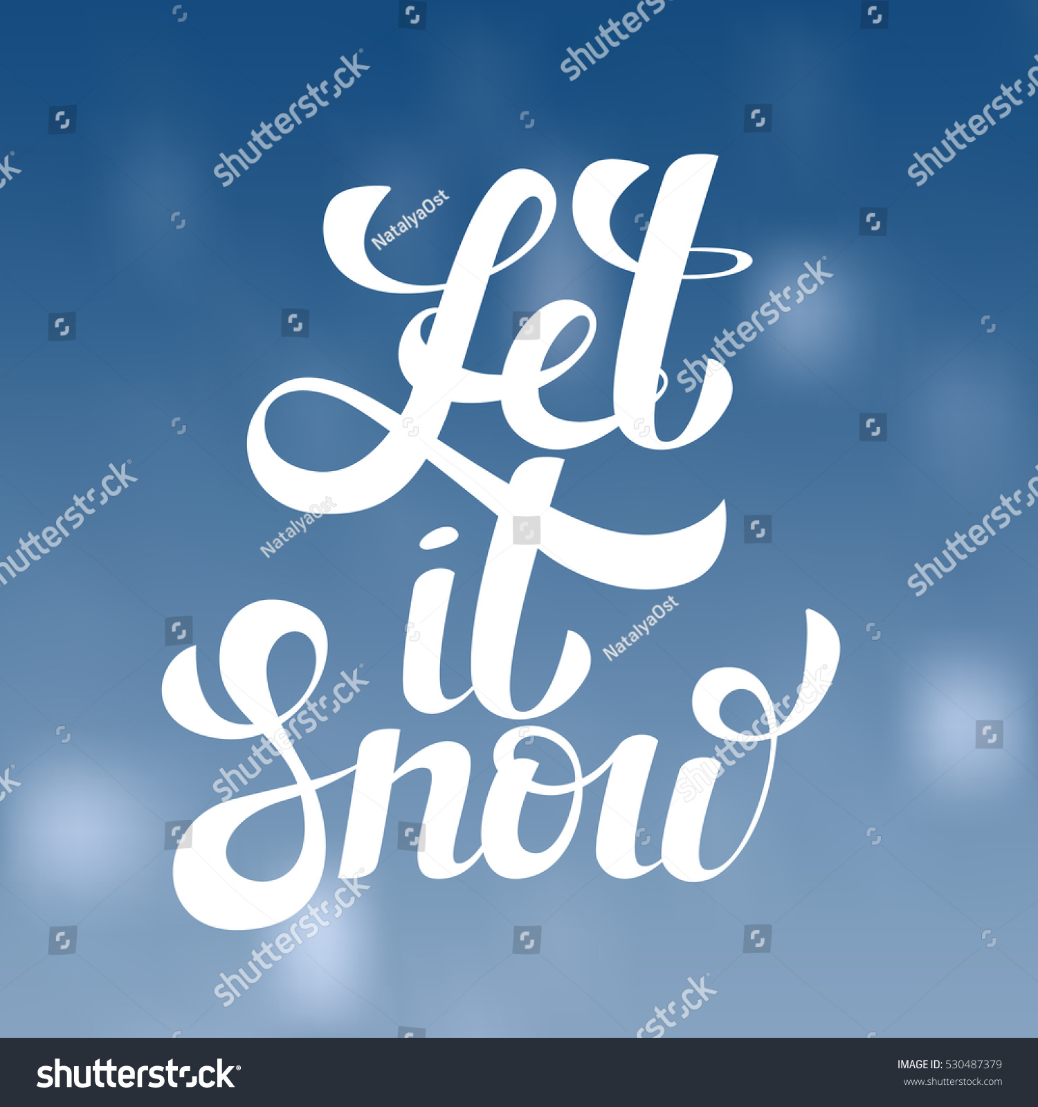 Handwritten words "Let it snow" Vector - Royalty Free Stock Vector ...