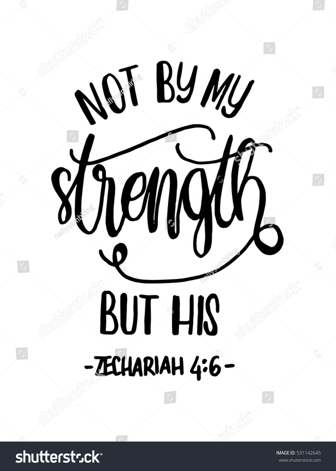 not by my strength but his. Bible Verse. Hand - Royalty Free Stock ...