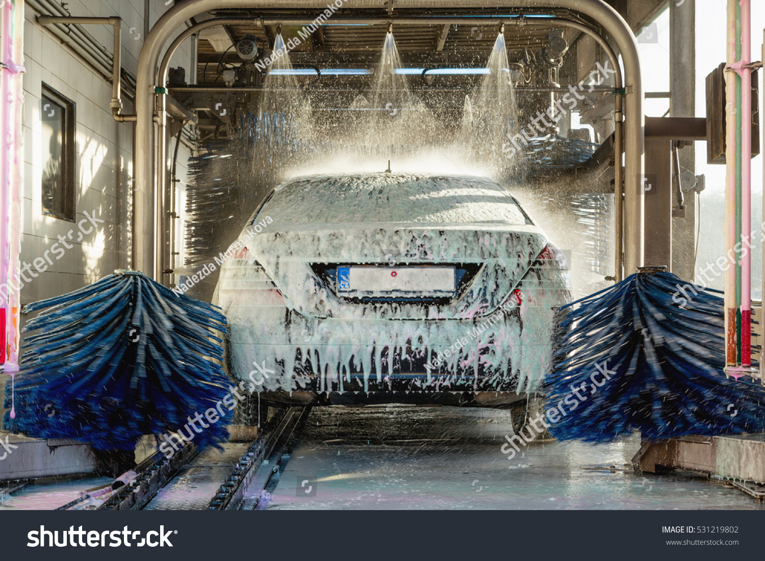 car wash, car wash foam water, Automatic car wash in action #531219802