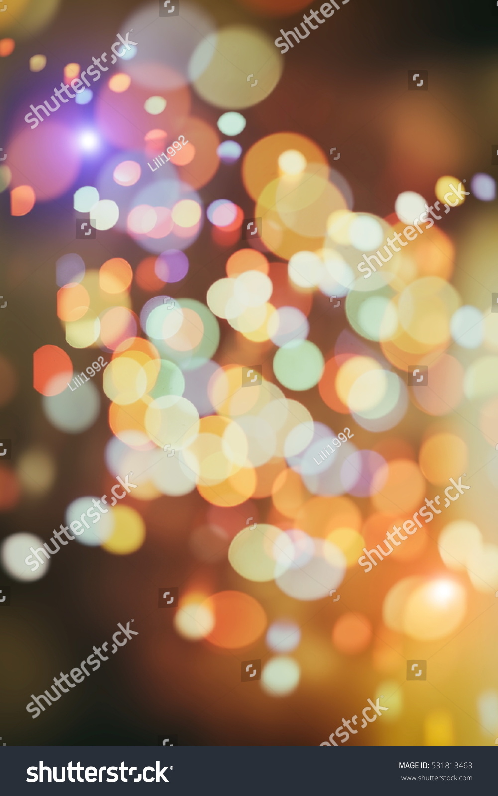 Twinkly Lights and Stars Christmas Background #531813463