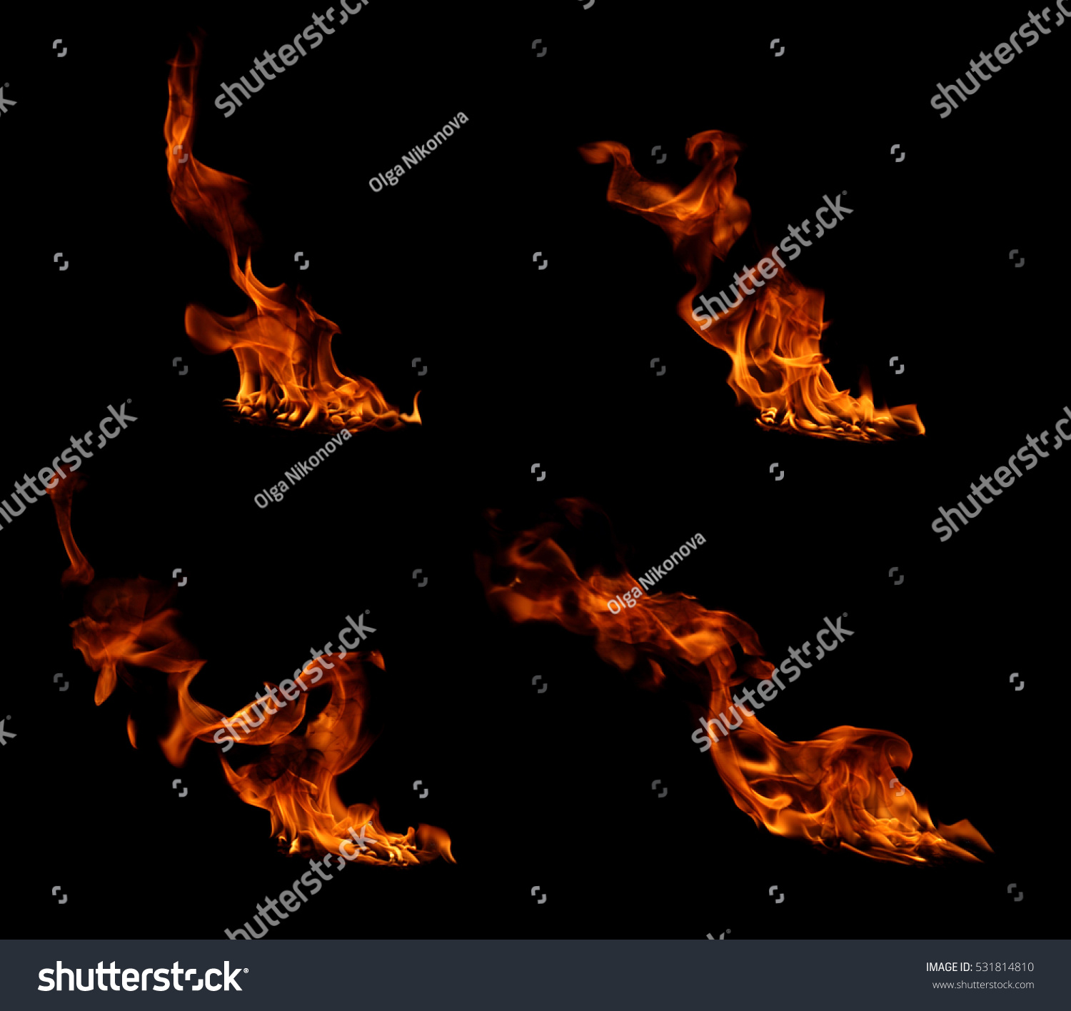 Fire flames on a black background #531814810