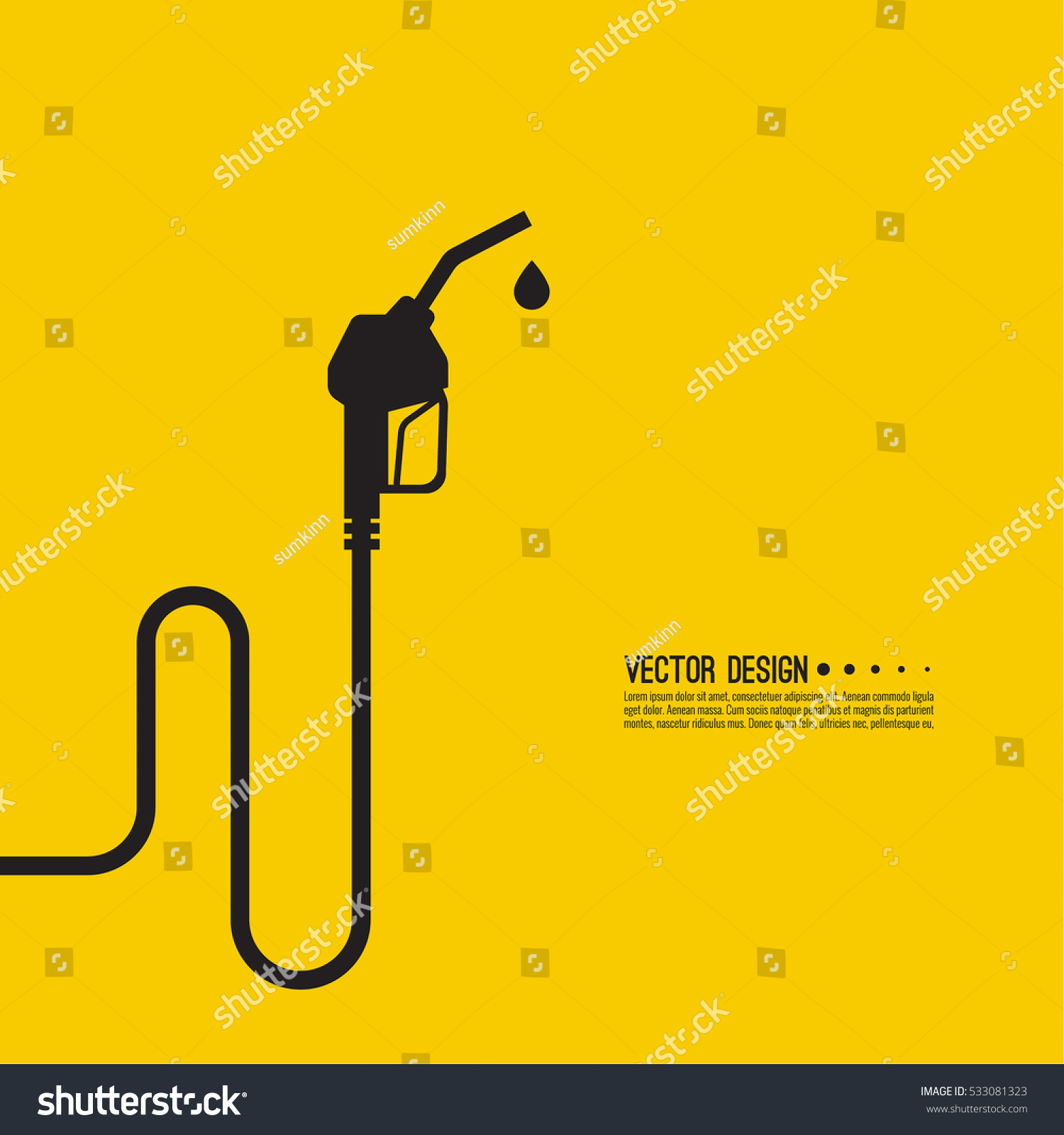 Gasoline pump nozzle sign. Fuel pump petrol station. Vector refuel service illustration. #533081323