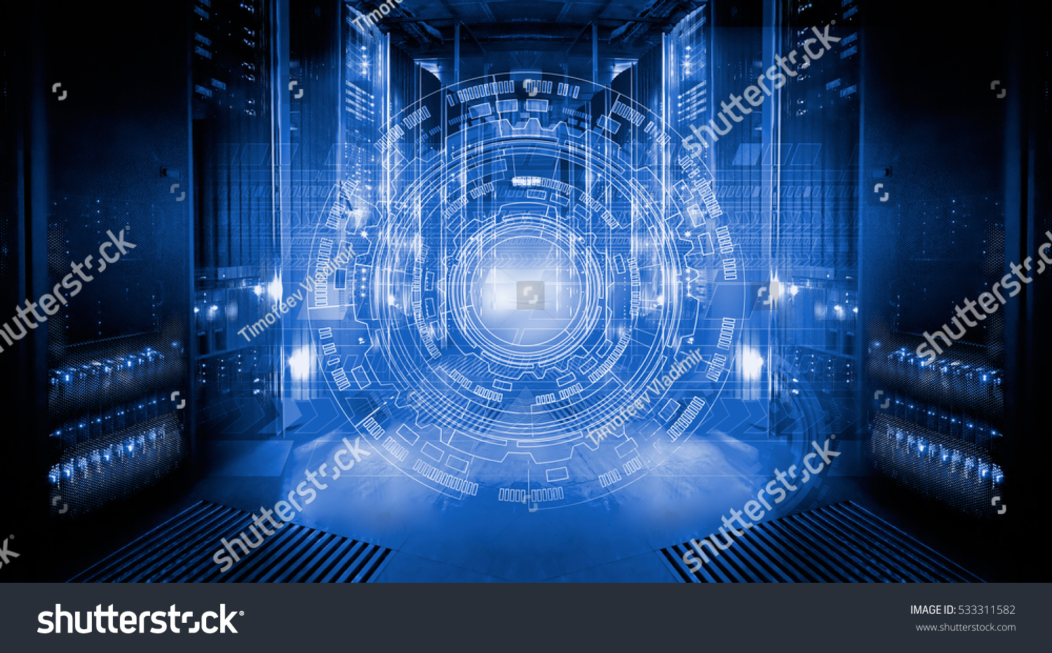 futuristic tech scheme on background of fantastic symmetric number  mainframes #533311582