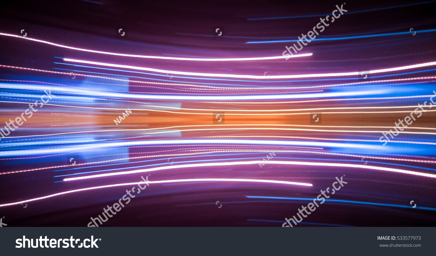 Abstract background of night light on street , long exposure shot #533577973