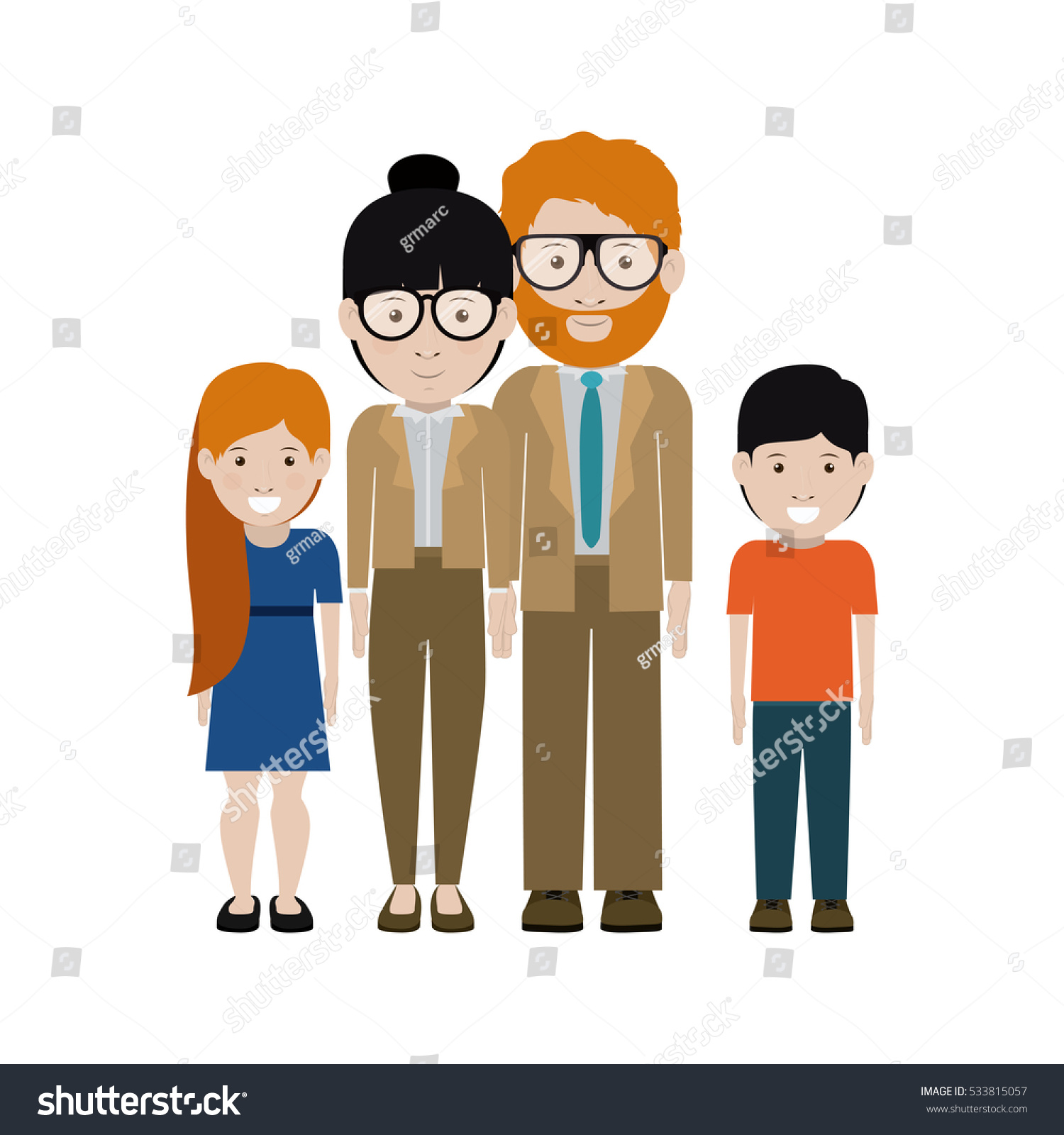 mother-and-father-with-kids-design-royalty-free-stock-vector