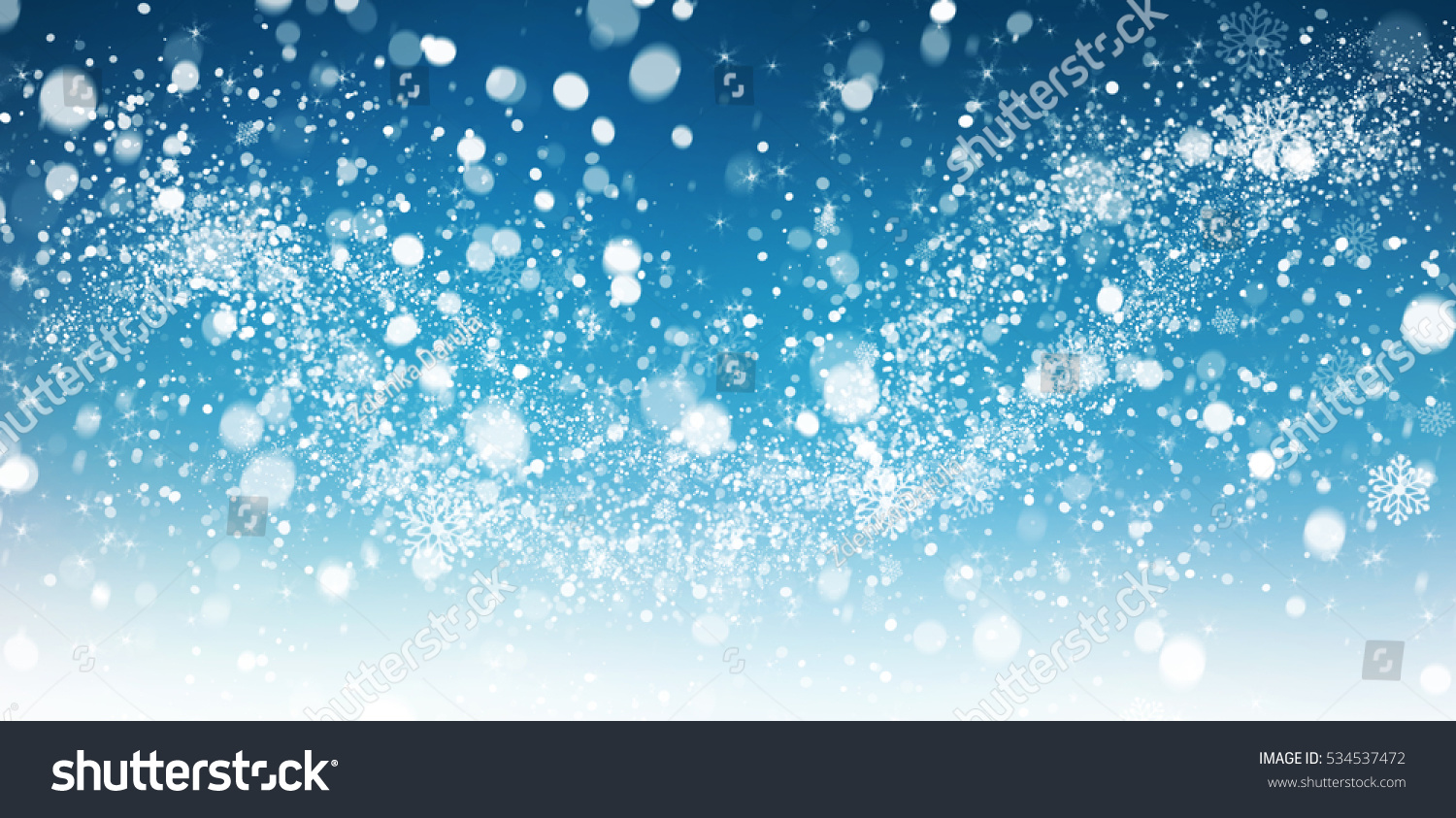 Winter snow background with snow flakes. Beautiful Christmas and New Year abstract. #534537472