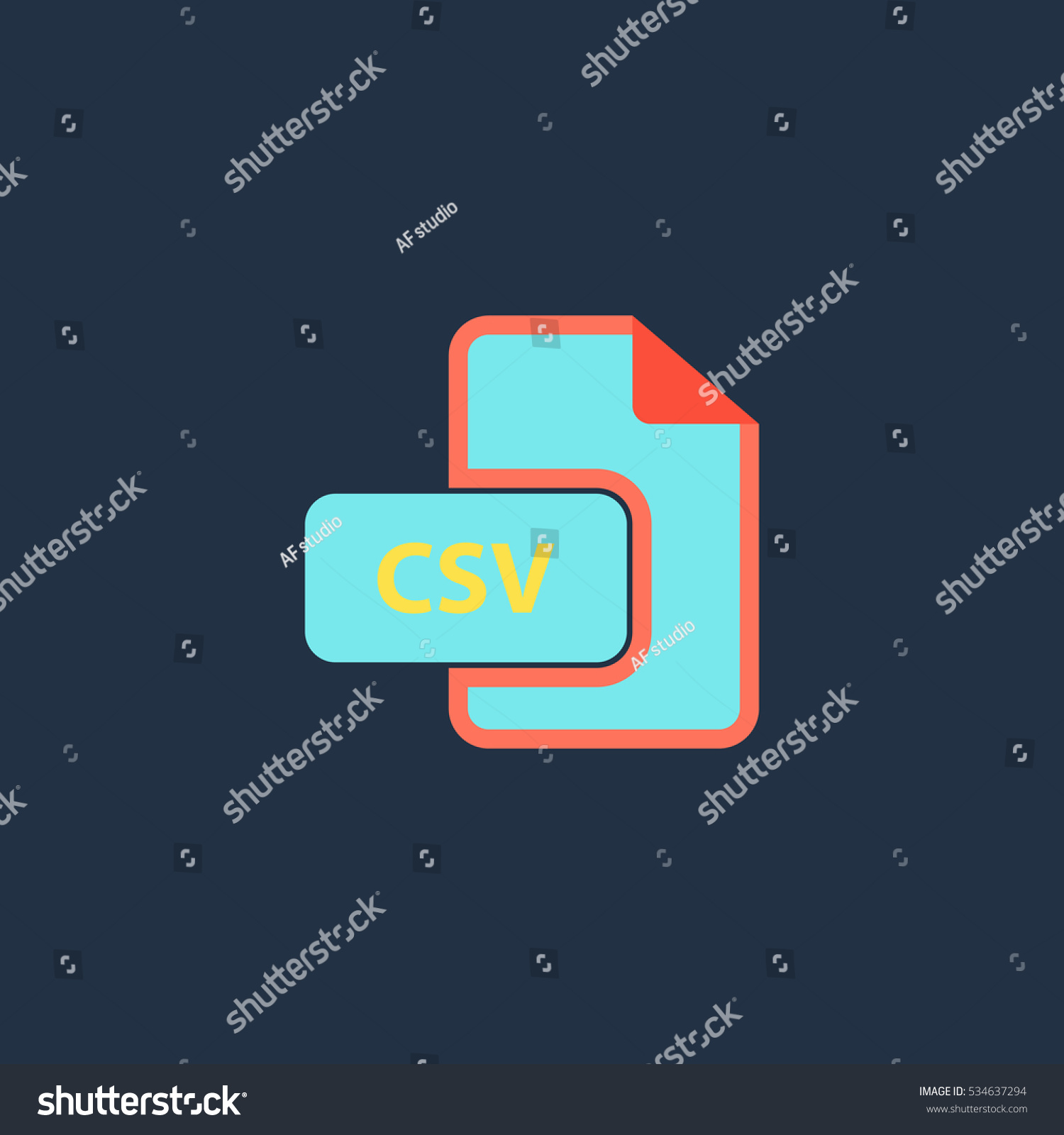 Csv Extension Text File Type Simple Vector Royalty Free Stock Vector 534637294 1530