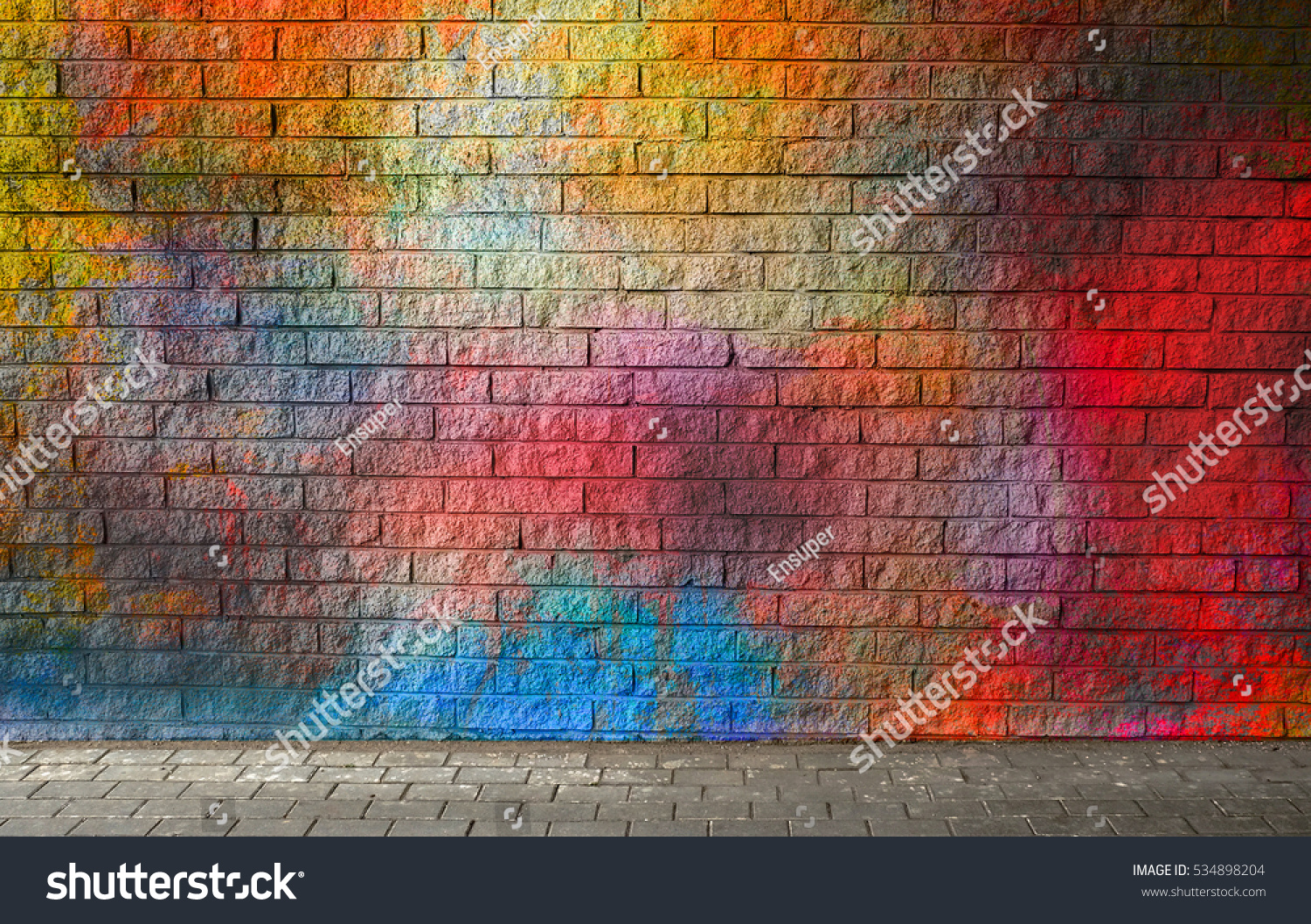 Colorful brick wall background #534898204