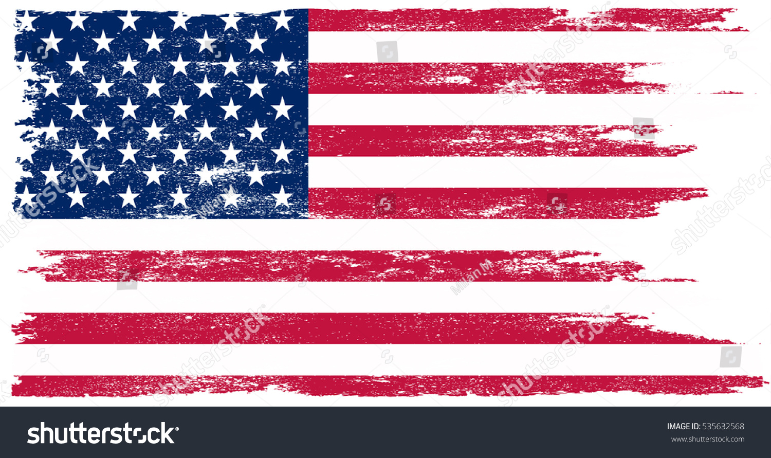 Grunge American flag.Vector flag of USA. #535632568