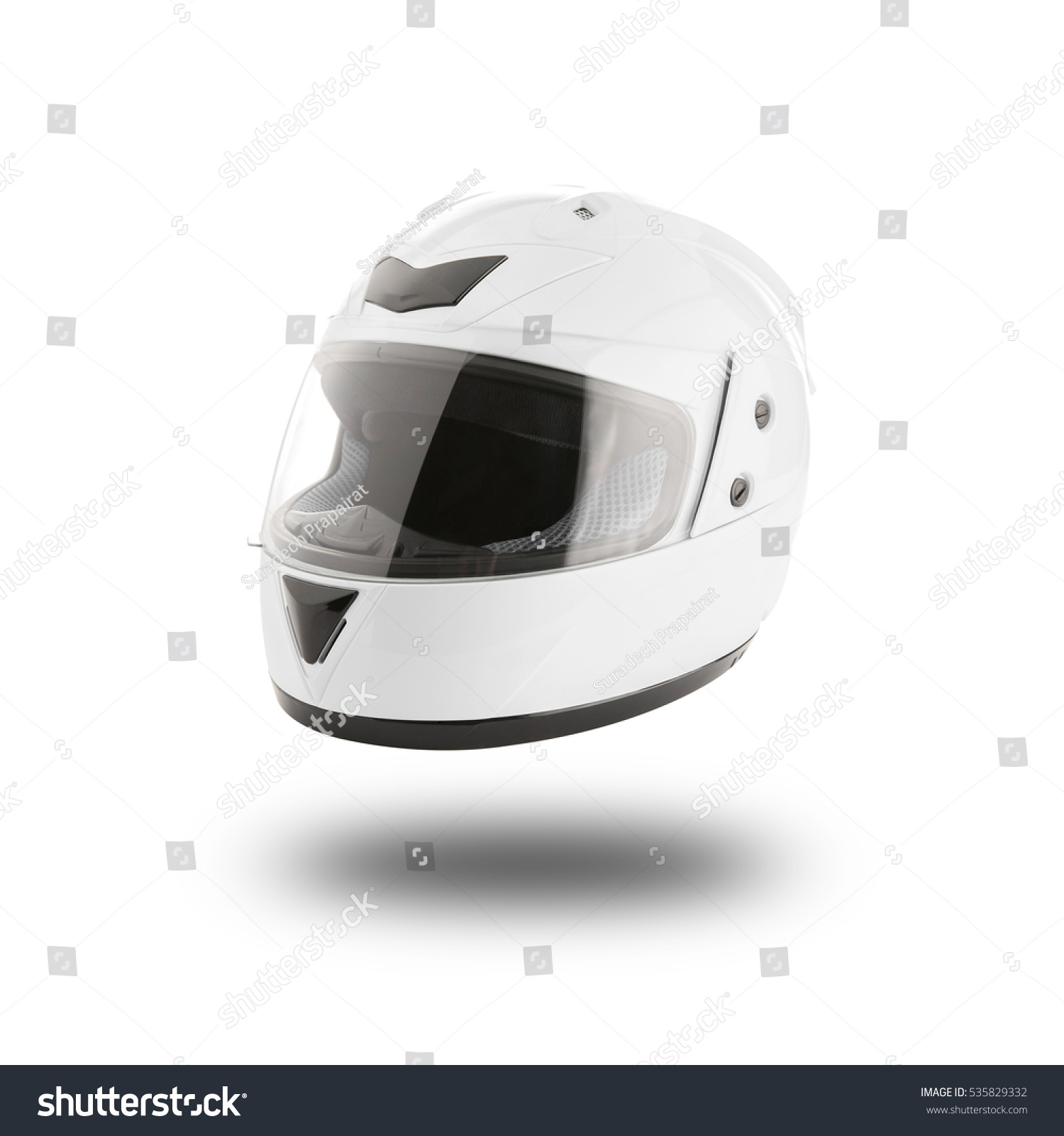Motorcycle helmet over isolate on white background with clipping path

 #535829332